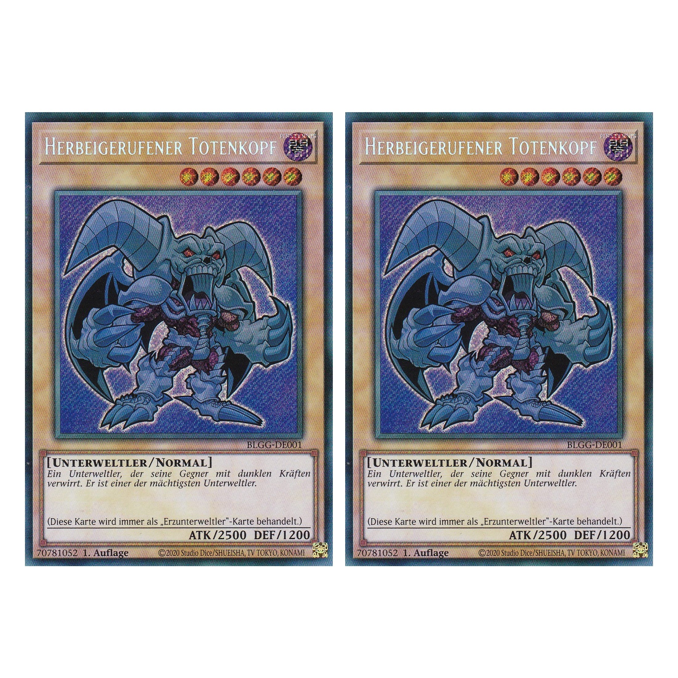 Herbeigerufener Totenkopf - BLGG-DE001 - Secret Rare - Deutsch - 1. Auflage  - Battles of Legend: Glorious Gallery - Yu-Gi-Oh! - Duo Set (2 Stück)