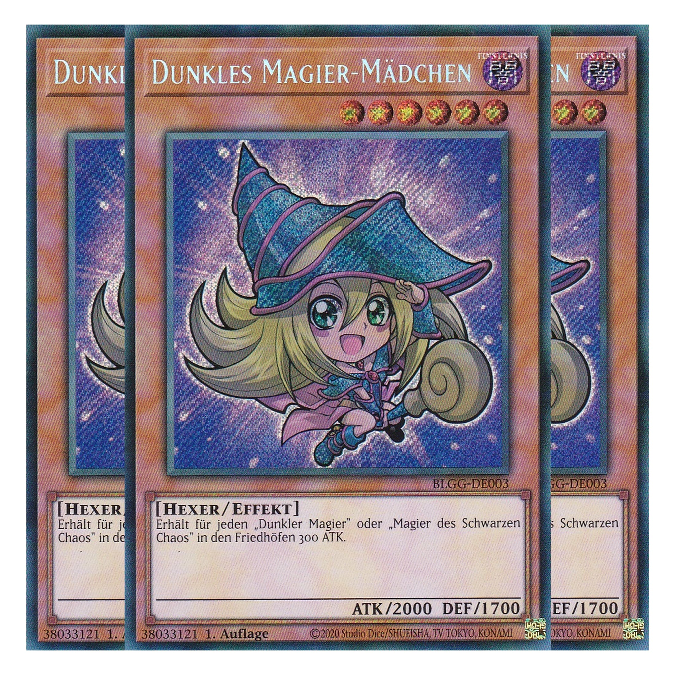 Dunkles Magier-Mädchen - BLGG-DE003 - Secret Rare - Deutsch - 1. Auflage  - Battles of Legend: Glorious Gallery - Yu-Gi-Oh! - Playset (3 Kopien)