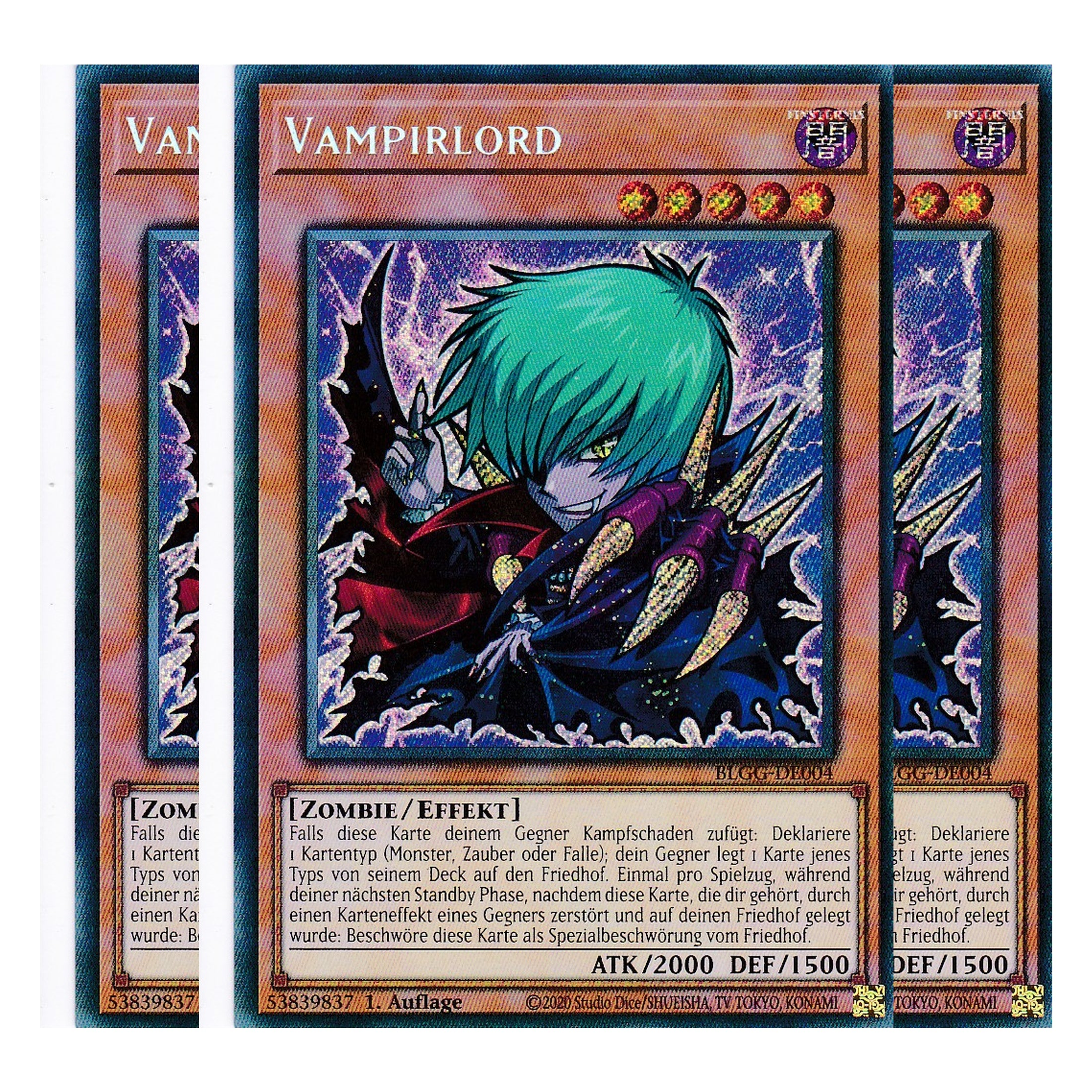 Vampirlord - BLGG-DE004 - Secret Rare - Deutsch - 1. Auflage  - Battles of Legend: Glorious Gallery - Yu-Gi-Oh! - Playset (3 Kopien)