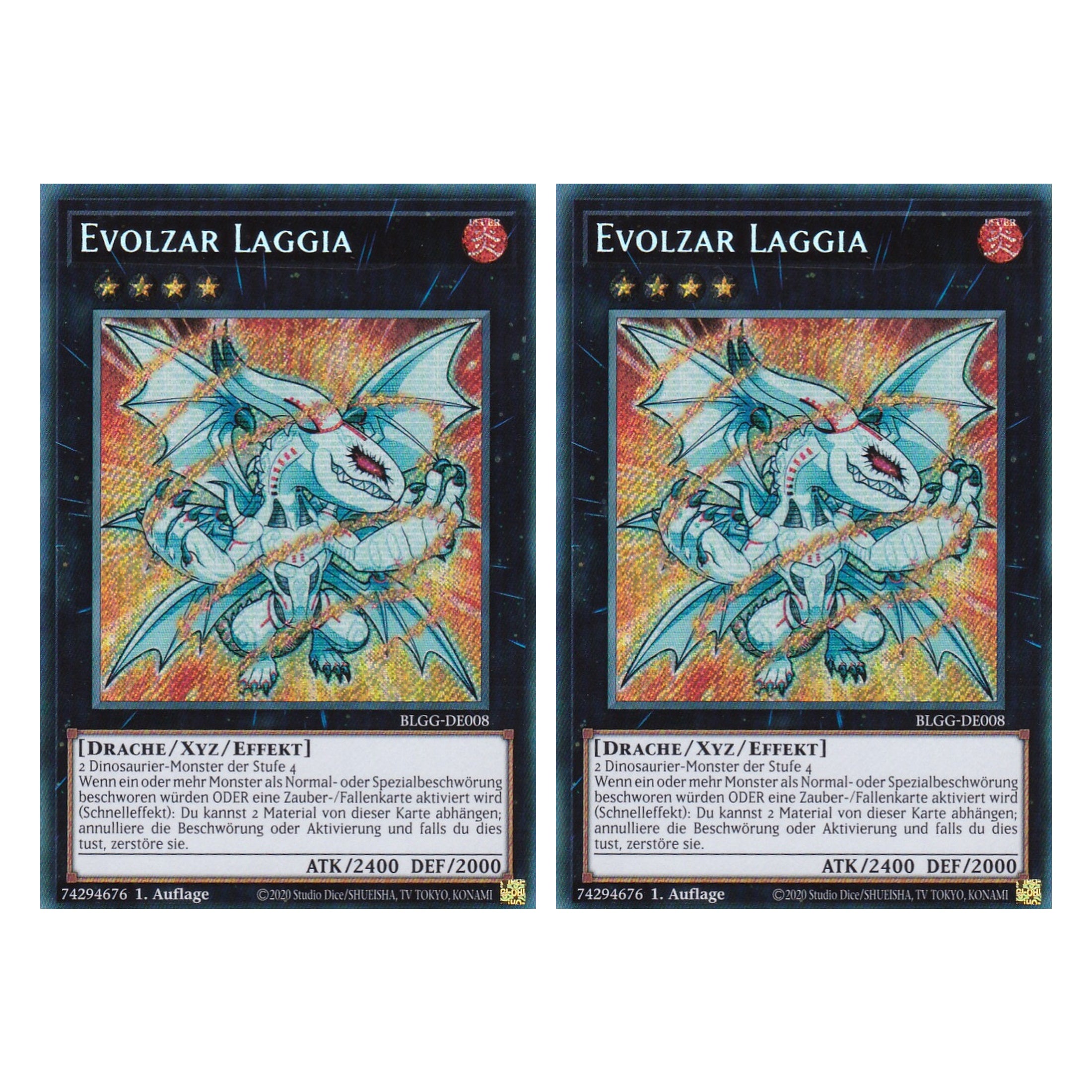 Evolzar Laggia - BLGG-DE008 - Secret Rare - Deutsch - 1. Auflage  - Battles of Legend: Glorious Gallery - Yu-Gi-Oh! - Duo Set (2 Stück)