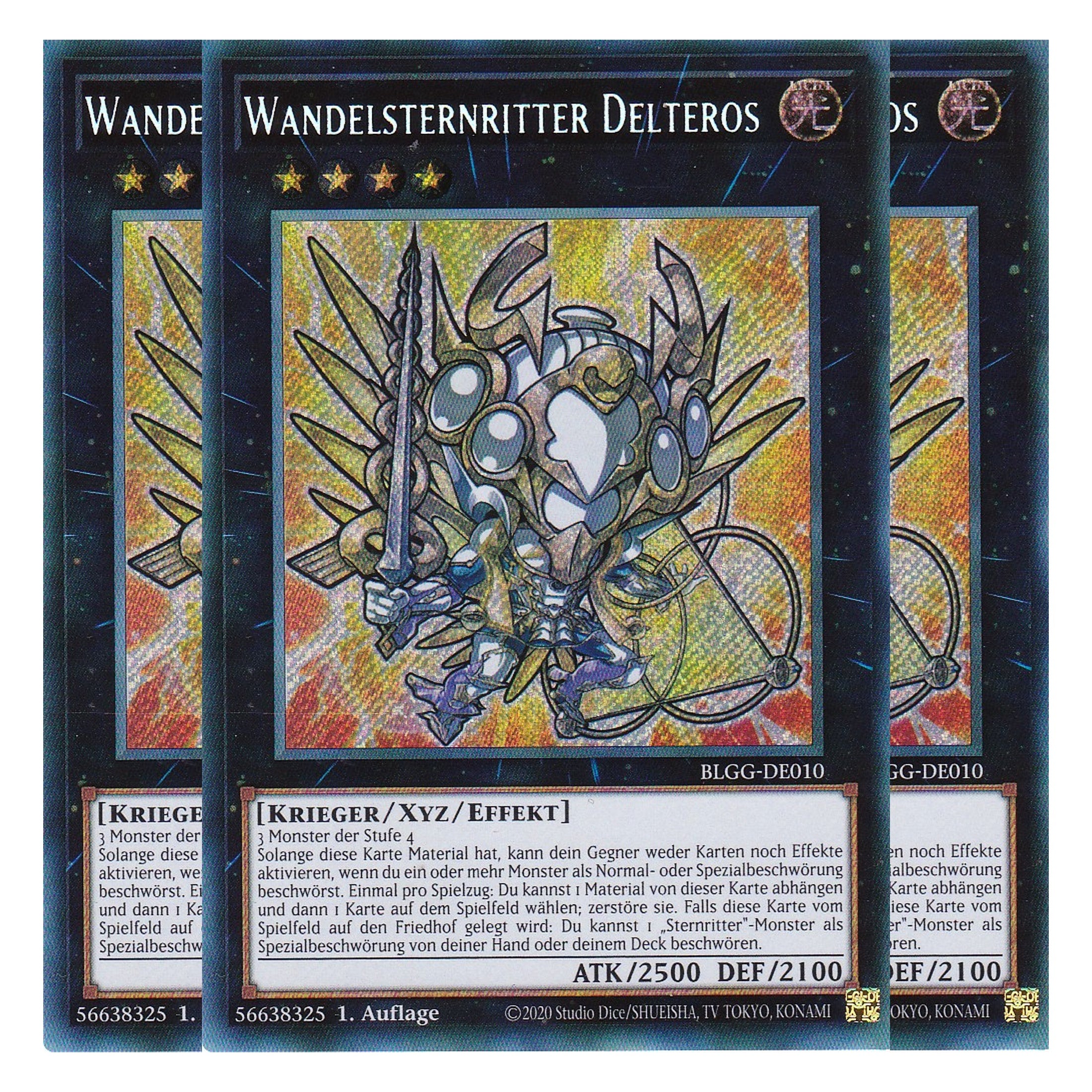 Wandelsternritter Delteros - BLGG-DE010 - Secret Rare - Deutsch - 1. Auflage  - Battles of Legend: Glorious Gallery - Yu-Gi-Oh! - Playset (3 Kopien)