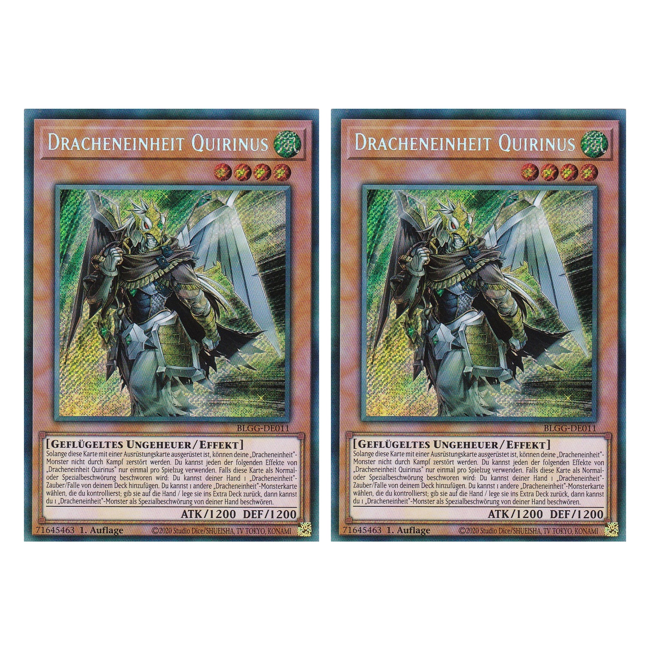 Dracheneinheit Quirinus - BLGG-DE011 - Secret Rare - Deutsch - 1. Auflage  - Battles of Legend: Glorious Gallery - Yu-Gi-Oh! - Duo Set (2 Stück)