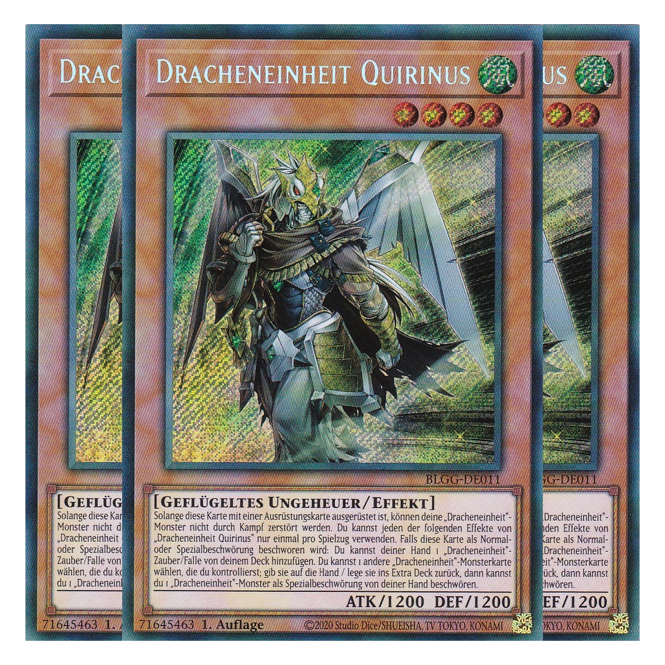 Dracheneinheit Quirinus - BLGG-DE011 - Secret Rare - Deutsch - 1. Auflage  - Battles of Legend: Glorious Gallery - Yu-Gi-Oh! - Playset (3 Kopien)