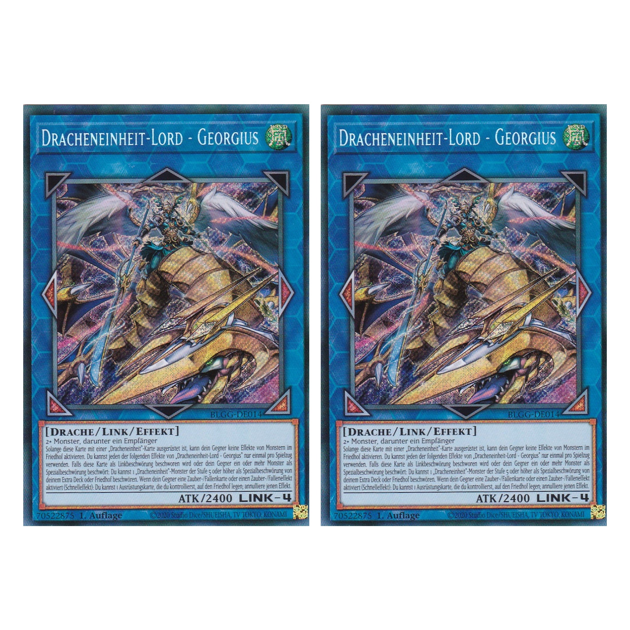 Dracheneinheit-Lord - Georgius - BLGG-DE014 - Secret Rare - Deutsch - 1. Auflage  - Battles of Legend: Glorious Gallery - Yu-Gi-Oh! - Duo Set (2 Stück)