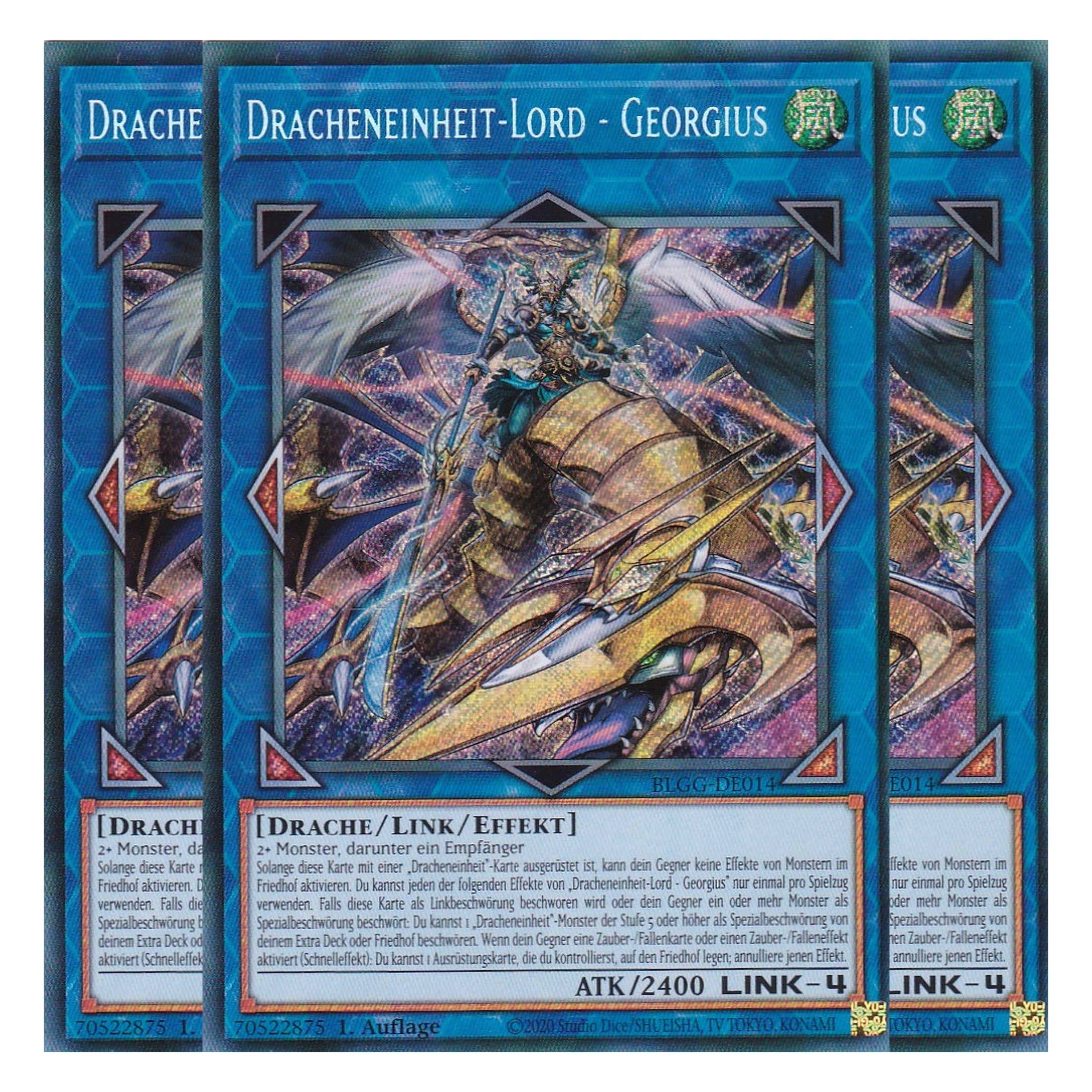 Dracheneinheit-Lord - Georgius - BLGG-DE014 - Secret Rare - Deutsch - 1. Auflage  - Battles of Legend: Glorious Gallery - Yu-Gi-Oh! - Playset (3 Kopien)