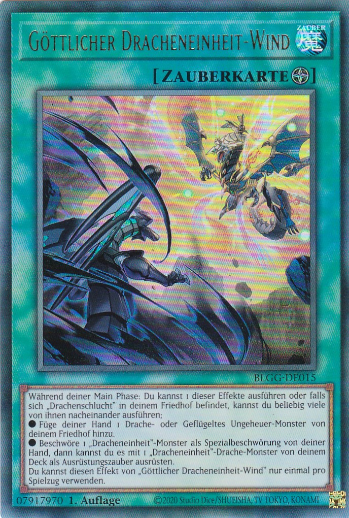 Göttlicher Dracheneinheit-Wind - BLGG-DE015 - Ultra Rare - Deutsch - 1. Auflage - Battles of Legend: Glorious Gallery - Yu-Gi-Oh!