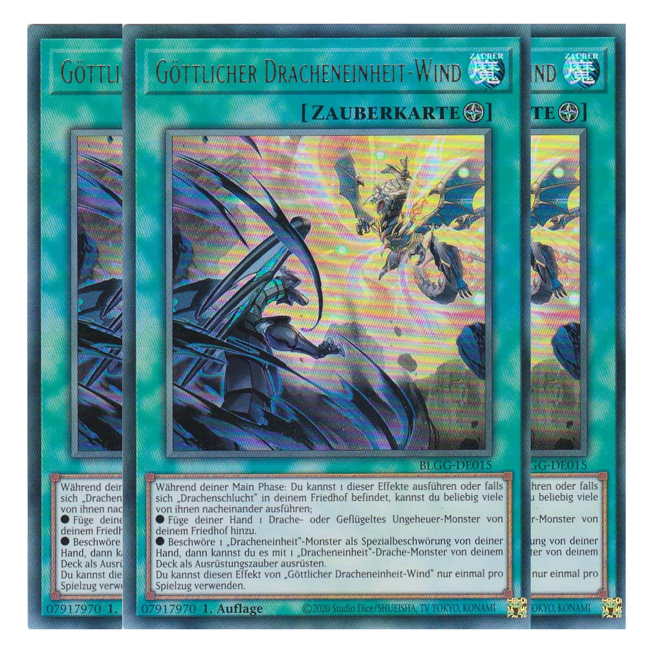 Göttlicher Dracheneinheit-Wind - BLGG-DE015 - Ultra Rare - Deutsch - 1. Auflage  - Battles of Legend: Glorious Gallery - Yu-Gi-Oh! - Playset (3 Kopien)
