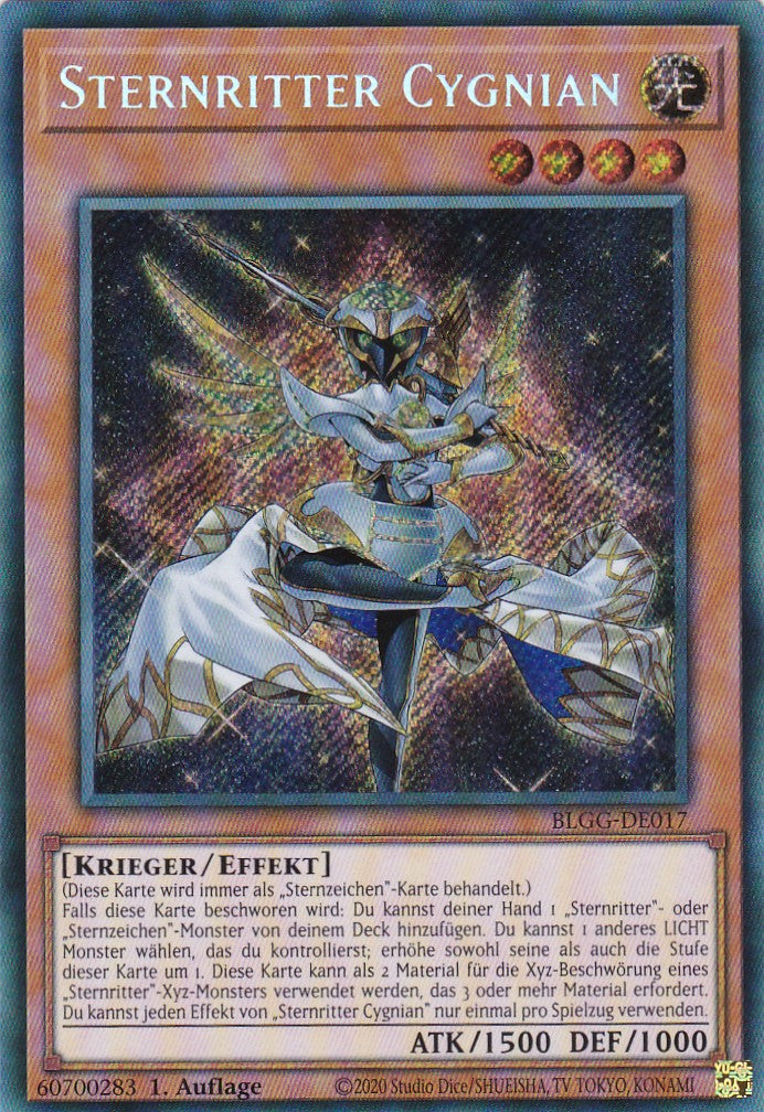 Sternritter Cygnian - BLGG-DE017 - Secret Rare - Deutsch - 1. Auflage - Battles of Legend: Glorious Gallery - Yu-Gi-Oh!