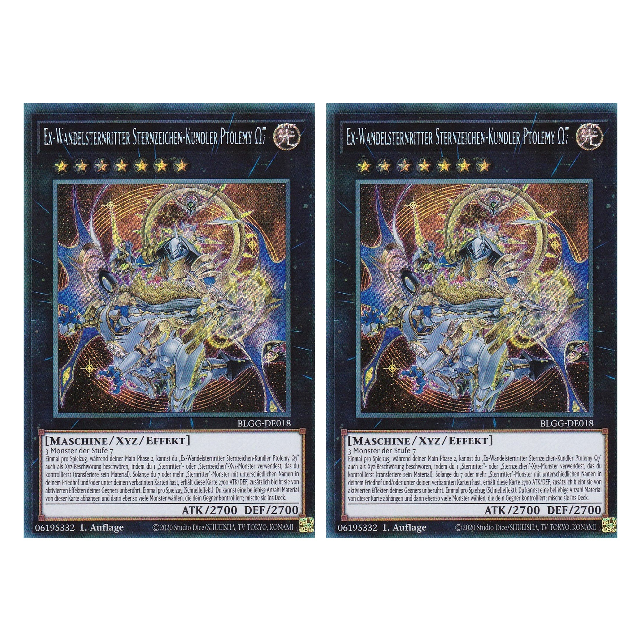 Ex-Wandelsternritter Sternzeichen-Kundler Ptolemy Ω7 - BLGG-DE018 - Secret Rare - Deutsch - 1. Auflage  - Battles of Legend: Glorious Gallery - Yu-Gi-Oh! - Duo Set (2 Stück)