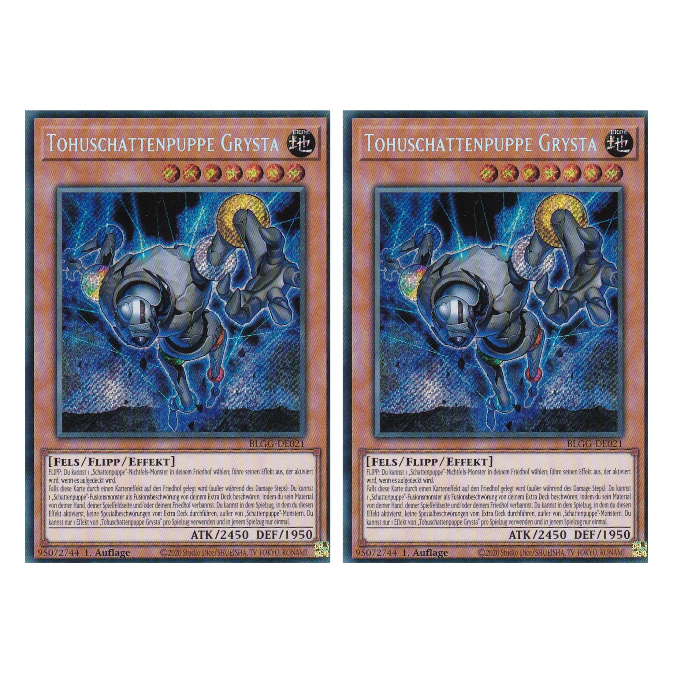 Tohuschattenpuppe Grysta - BLGG-DE021 - Secret Rare - Deutsch - 1. Auflage  - Battles of Legend: Glorious Gallery - Yu-Gi-Oh! - Duo Set (2 Stück)