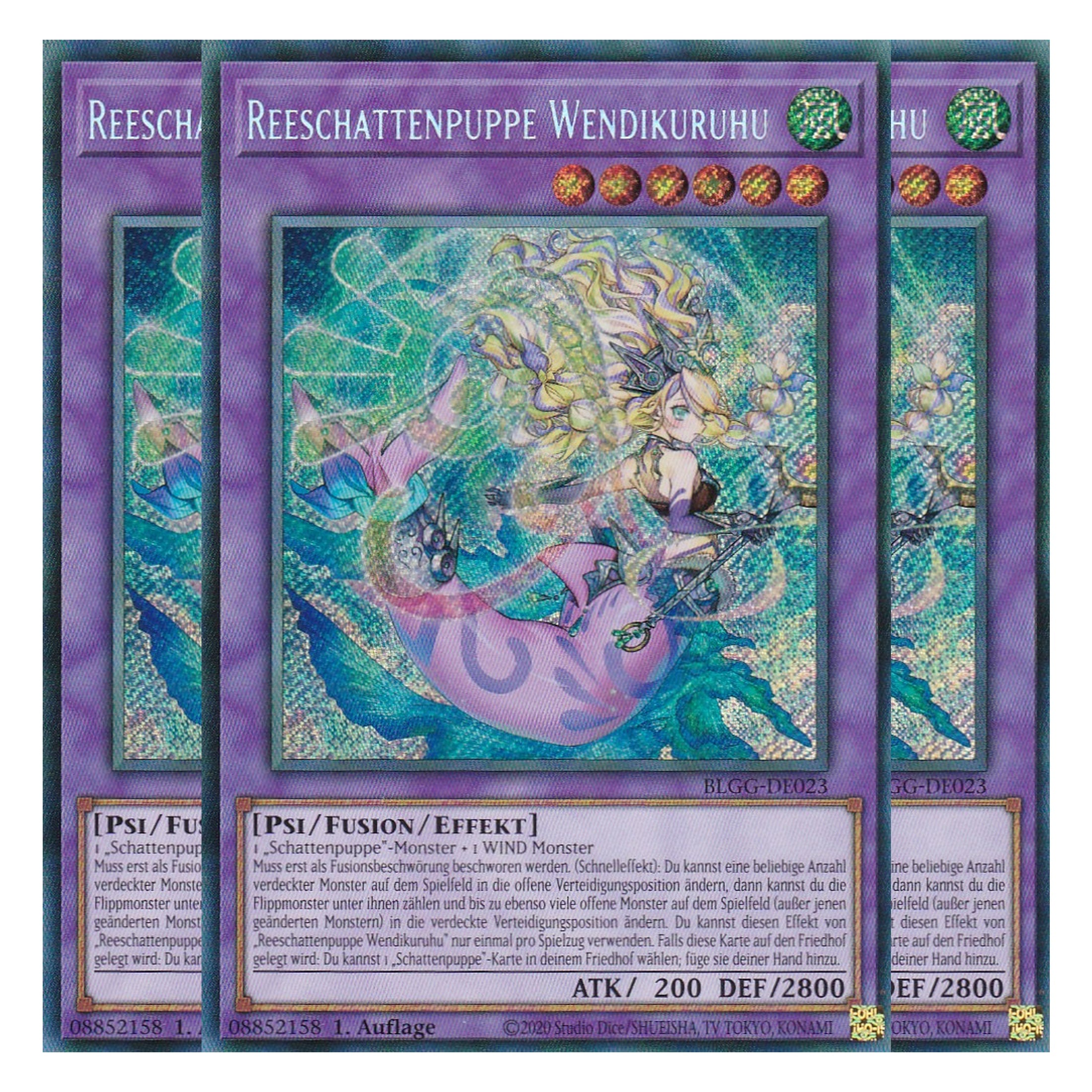 Reeschattenpuppe Wendikuruhu - BLGG-DE023 - Secret Rare - Deutsch - 1. Auflage  - Battles of Legend: Glorious Gallery - Yu-Gi-Oh! - Playset (3 Kopien)