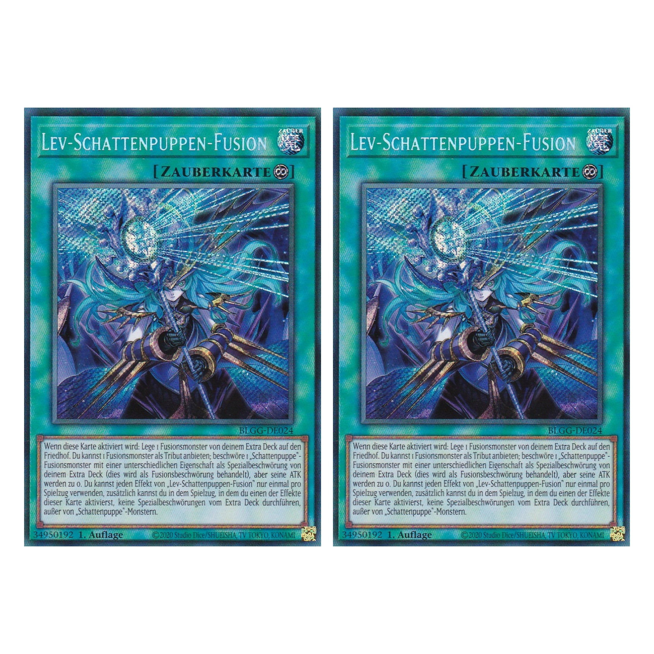 Lev-Schattenpuppen-Fusion - BLGG-DE024 - Secret Rare - Deutsch - 1. Auflage  - Battles of Legend: Glorious Gallery - Yu-Gi-Oh! - Duo Set (2 Stück)