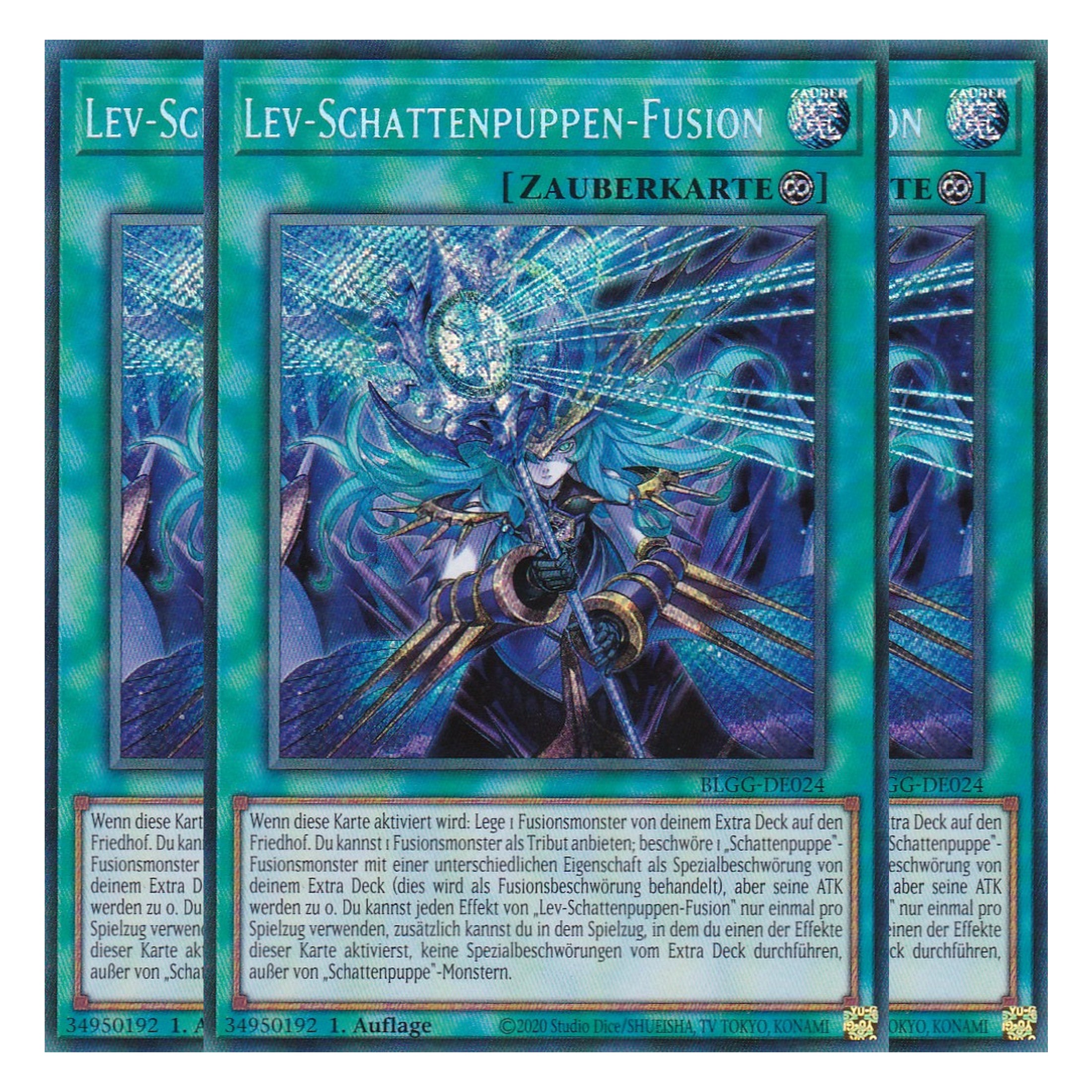 Lev-Schattenpuppen-Fusion - BLGG-DE024 - Secret Rare - Deutsch - 1. Auflage  - Battles of Legend: Glorious Gallery - Yu-Gi-Oh! - Playset (3 Kopien)