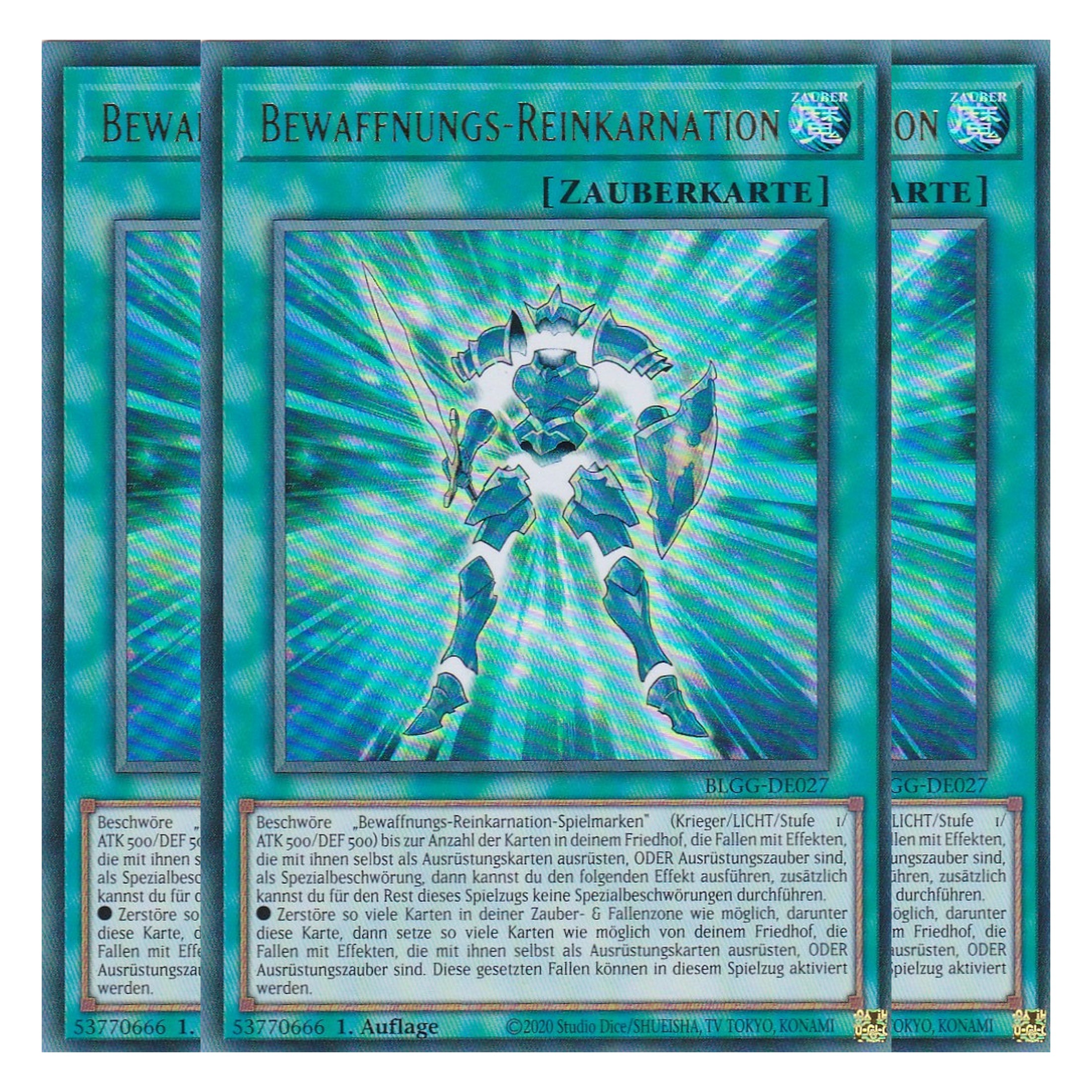 Bewaffnungs-Reinkarnation - BLGG-DE027 - Ultra Rare - Deutsch - 1. Auflage  - Battles of Legend: Glorious Gallery - Yu-Gi-Oh! - Playset (3 Kopien)