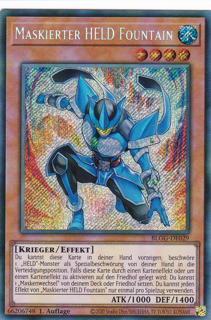 Maskierter HELD Fountain - BLGG-DE029 - Secret Rare - Deutsch - 1. Auflage - Battles of Legend: Glorious Gallery - Yu-Gi-Oh!
