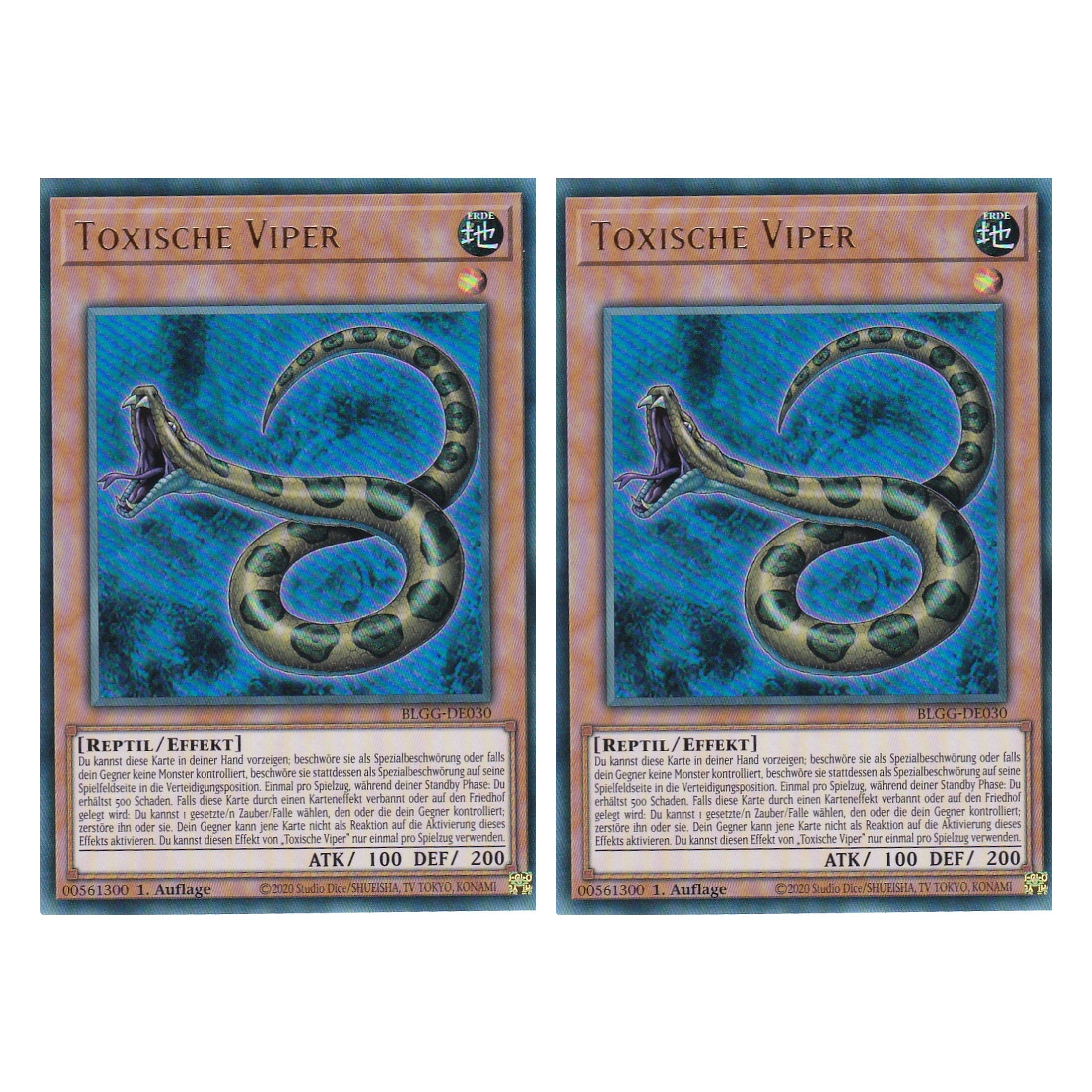 Toxische Viper - BLGG-DE030 - Ultra Rare - Deutsch - 1. Auflage  - Battles of Legend: Glorious Gallery - Yu-Gi-Oh! - Duo Set (2 Stück)