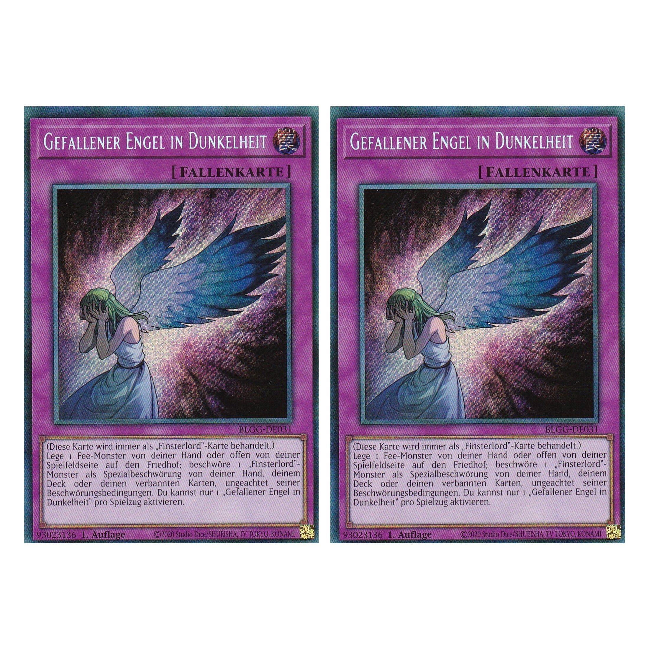 Gefallener Engel in Dunkelheit - BLGG-DE031 - Secret Rare - Deutsch - 1. Auflage  - Battles of Legend: Glorious Gallery - Yu-Gi-Oh! - Duo Set (2 Stück)