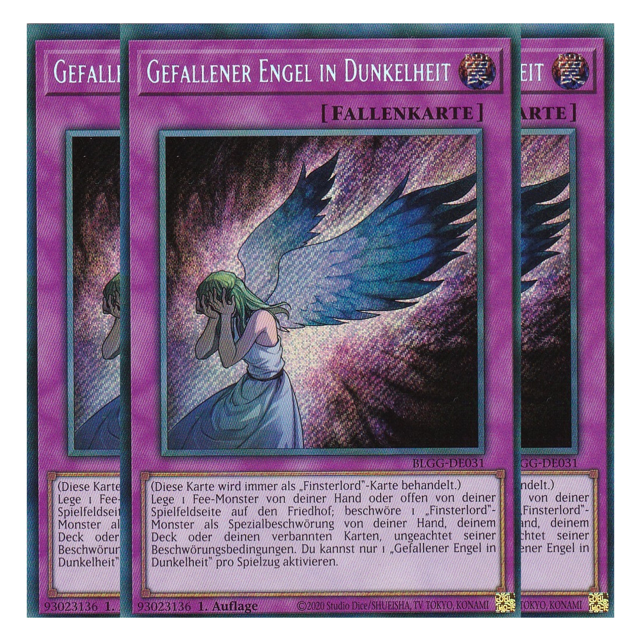 Gefallener Engel in Dunkelheit - BLGG-DE031 - Secret Rare - Deutsch - 1. Auflage  - Battles of Legend: Glorious Gallery - Yu-Gi-Oh! - Playset (3 Kopien)
