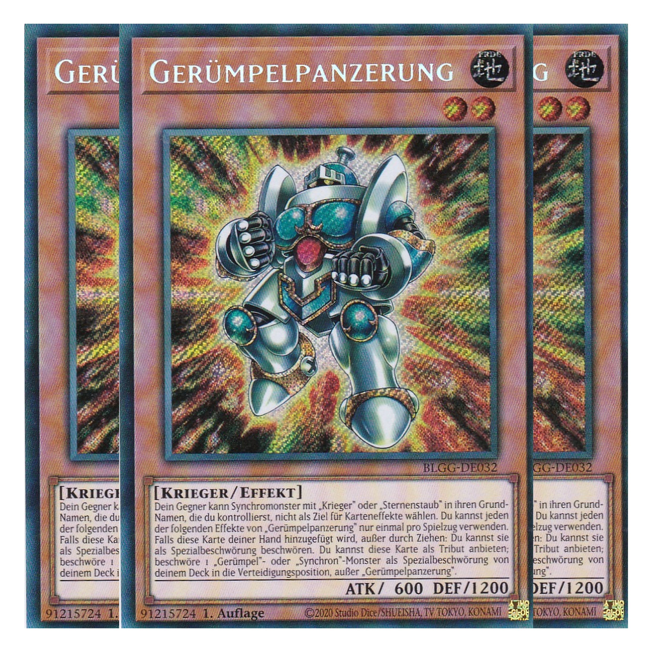 Gerümpelpanzerung - BLGG-DE032 - Secret Rare - Deutsch - 1. Auflage  - Battles of Legend: Glorious Gallery - Yu-Gi-Oh! - Playset (3 Kopien)