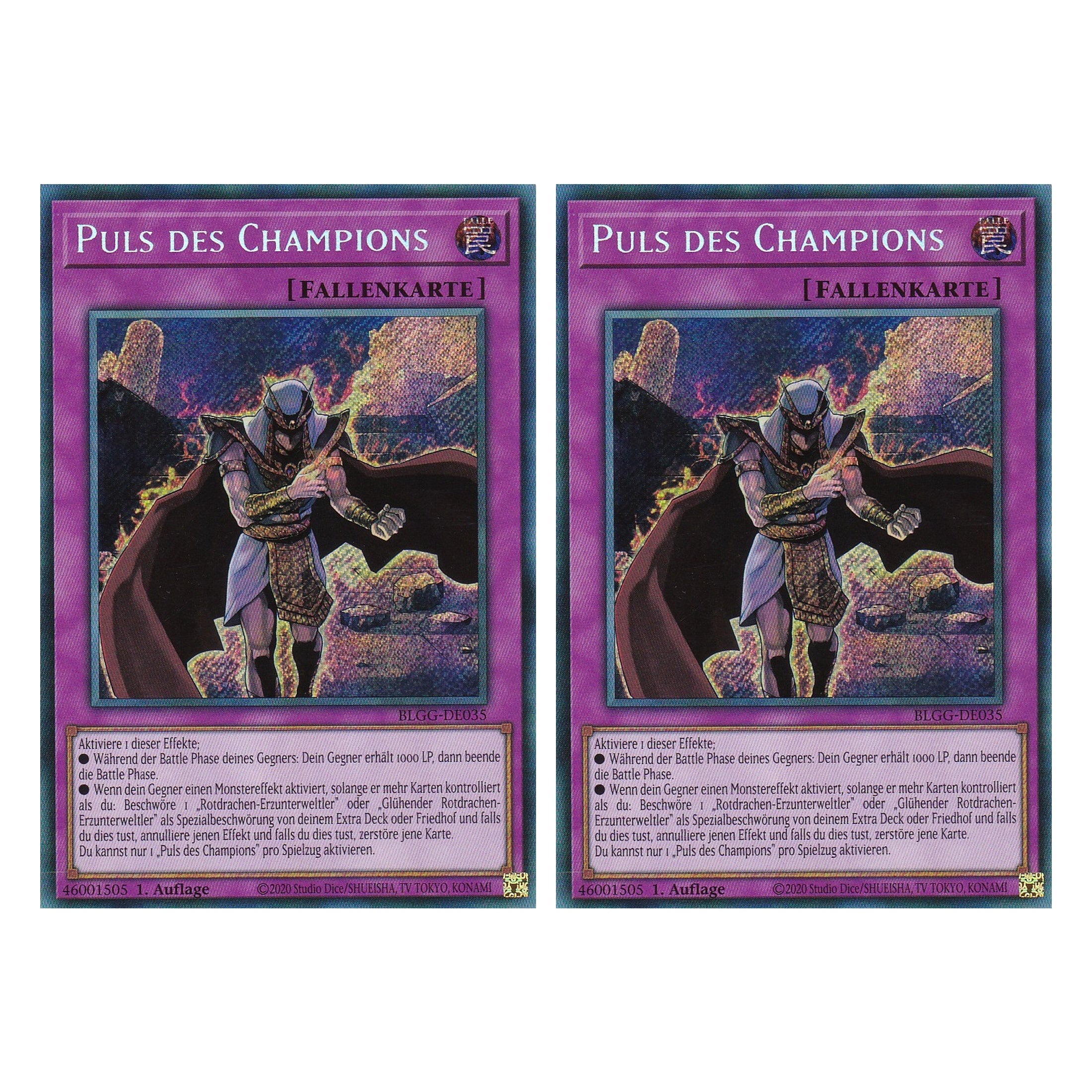 Puls des Champions - BLGG-DE035 - Secret Rare - Deutsch - 1. Auflage  - Battles of Legend: Glorious Gallery - Yu-Gi-Oh! - Duo Set (2 Stück)