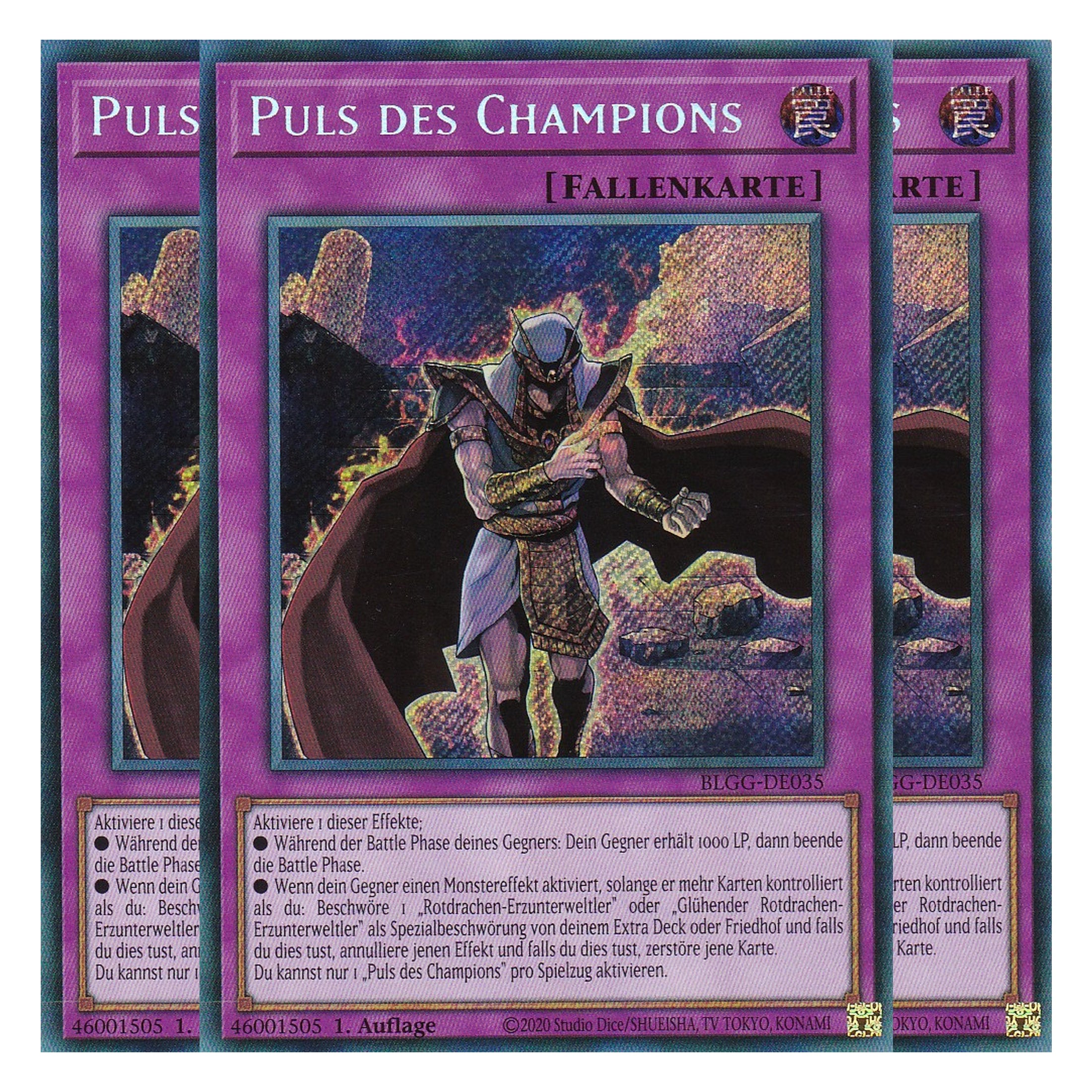 Puls des Champions - BLGG-DE035 - Secret Rare - Deutsch - 1. Auflage  - Battles of Legend: Glorious Gallery - Yu-Gi-Oh! - Playset (3 Kopien)