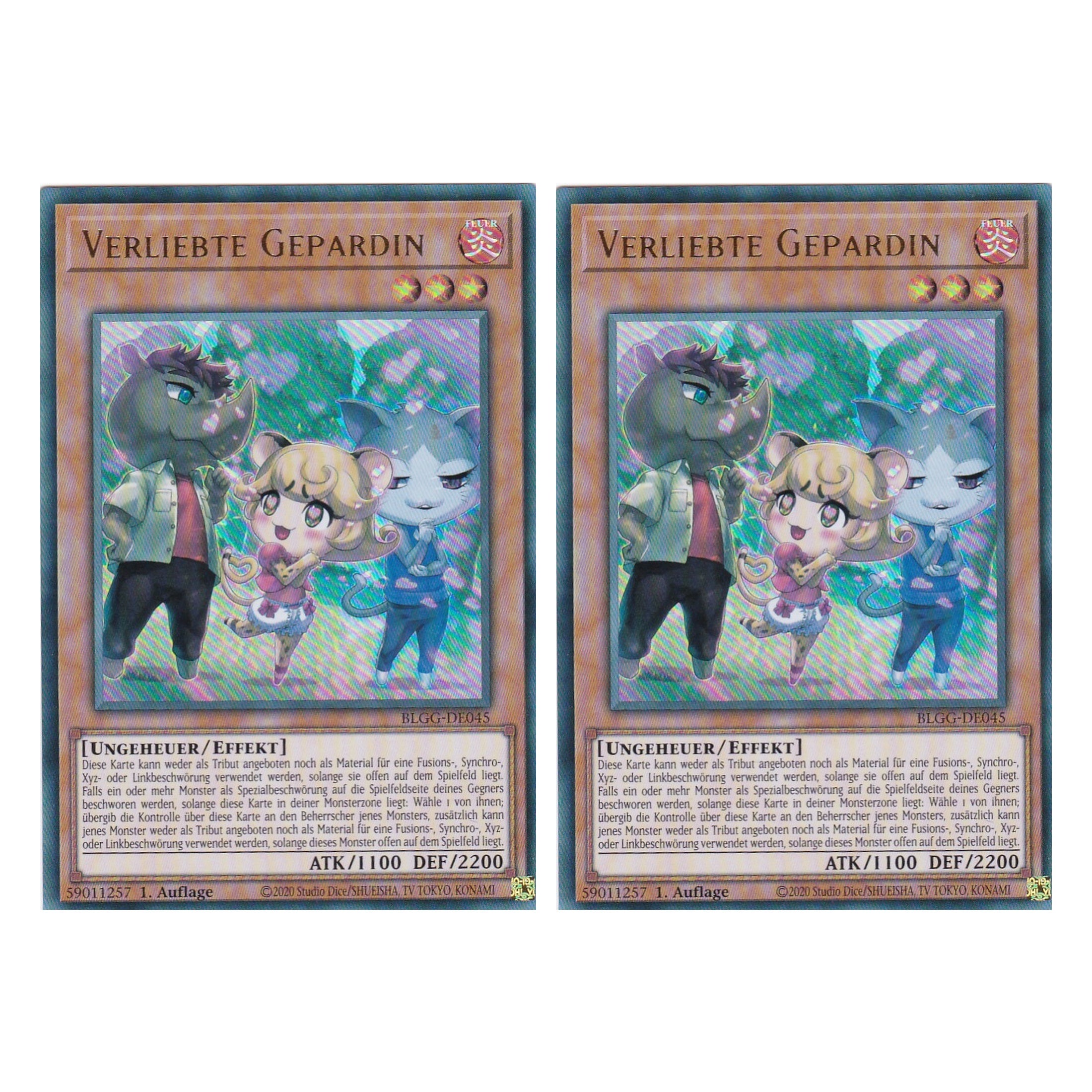Verliebte Gepardin - BLGG-DE045 - Ultra Rare - Deutsch - 1. Auflage  - Battles of Legend: Glorious Gallery - Yu-Gi-Oh! - Duo Set (2 Stück)