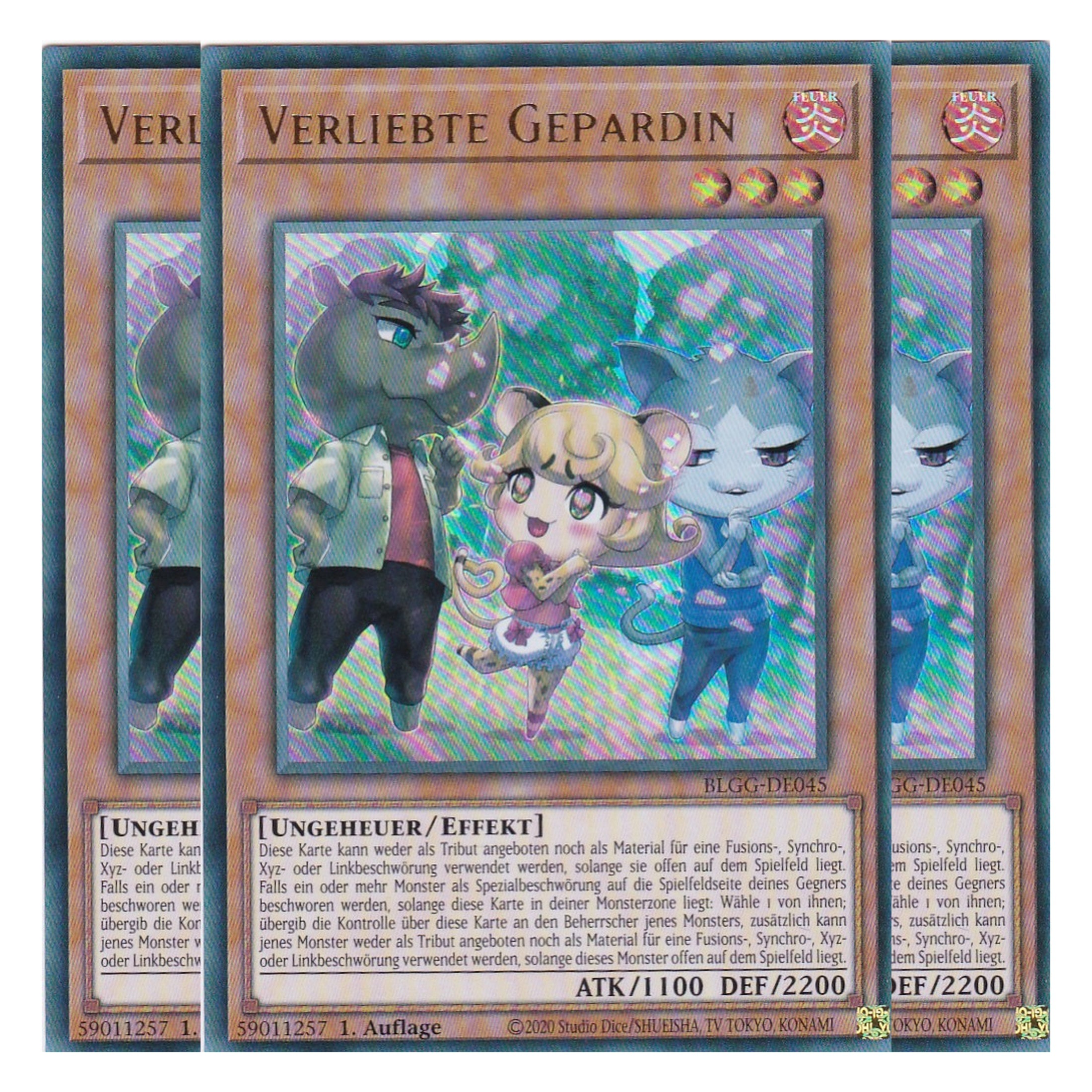 Verliebte Gepardin - BLGG-DE045 - Ultra Rare - Deutsch - 1. Auflage  - Battles of Legend: Glorious Gallery - Yu-Gi-Oh! - Playset (3 Kopien)