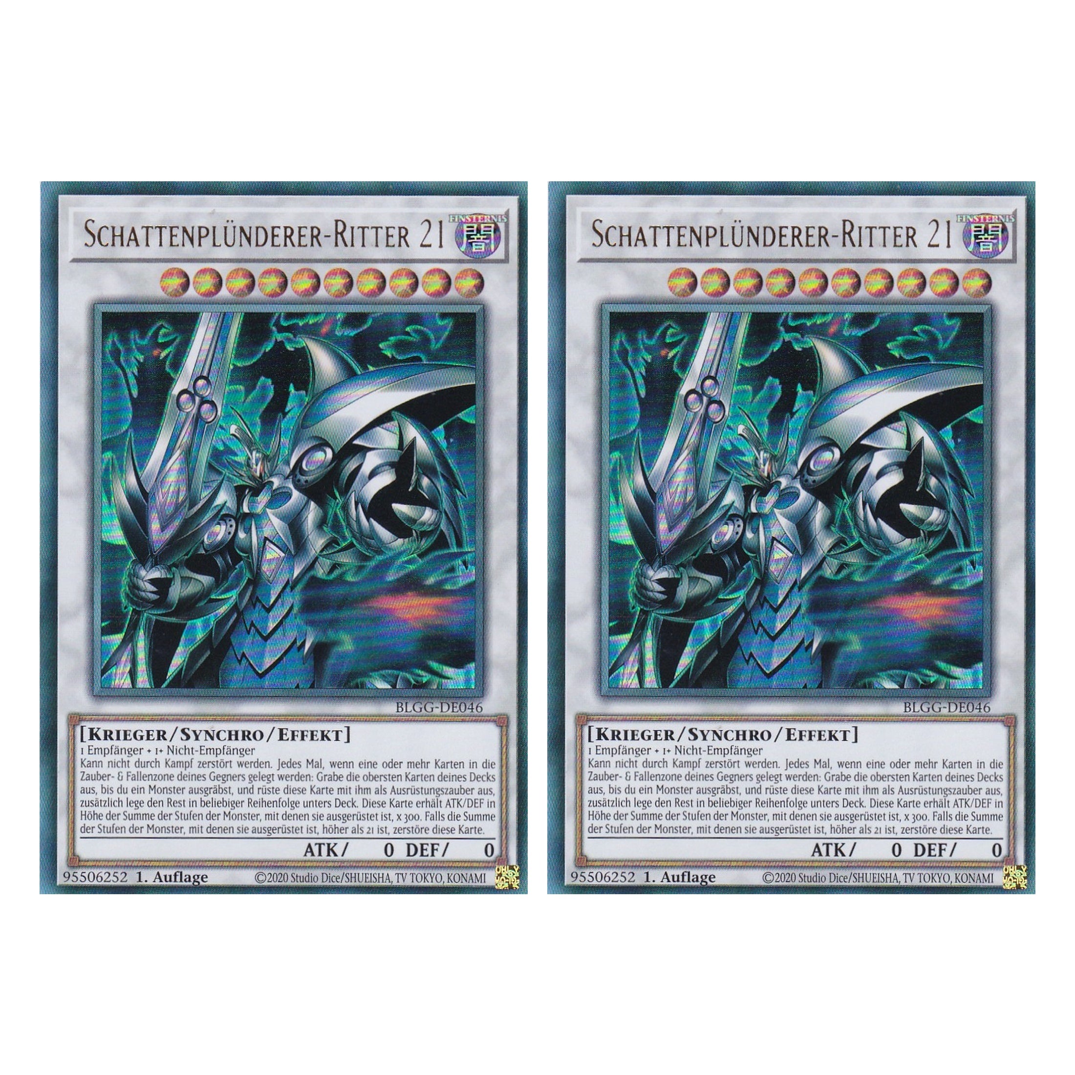 Schattenplünderer-Ritter 21 - BLGG-DE046 - Ultra Rare - Deutsch - 1. Auflage  - Battles of Legend: Glorious Gallery - Yu-Gi-Oh! - Duo Set (2 Stück)