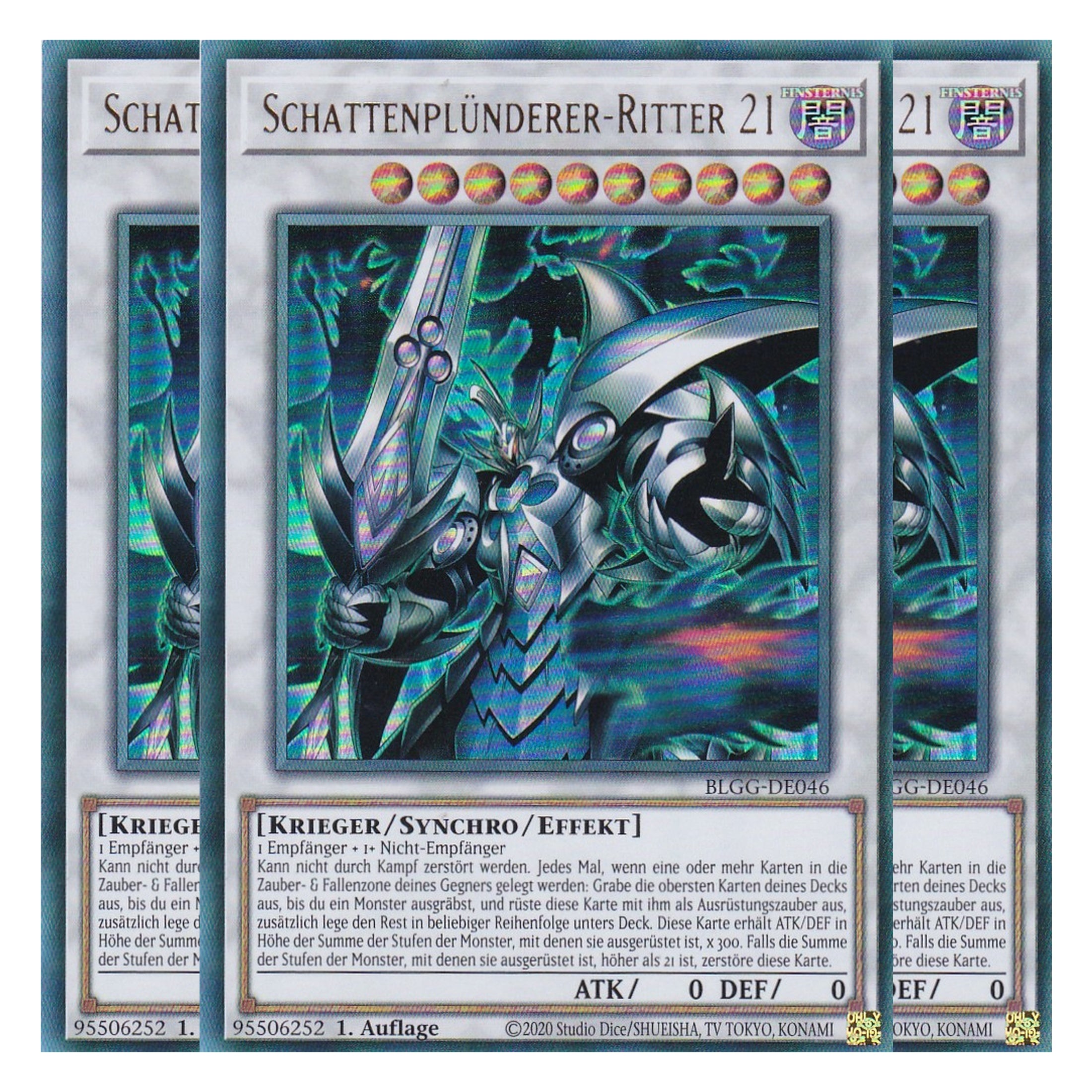 Schattenplünderer-Ritter 21 - BLGG-DE046 - Ultra Rare - Deutsch - 1. Auflage  - Battles of Legend: Glorious Gallery - Yu-Gi-Oh! - Playset (3 Kopien)