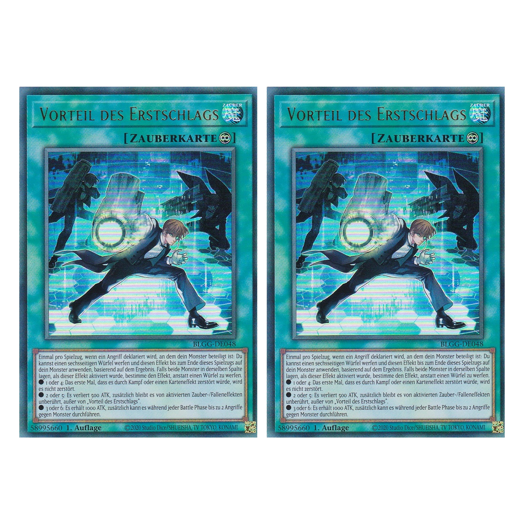 Vorteil des Erstschlags - BLGG-DE048 - Ultra Rare - Deutsch - 1. Auflage  - Battles of Legend: Glorious Gallery - Yu-Gi-Oh! - Duo Set (2 Stück)
