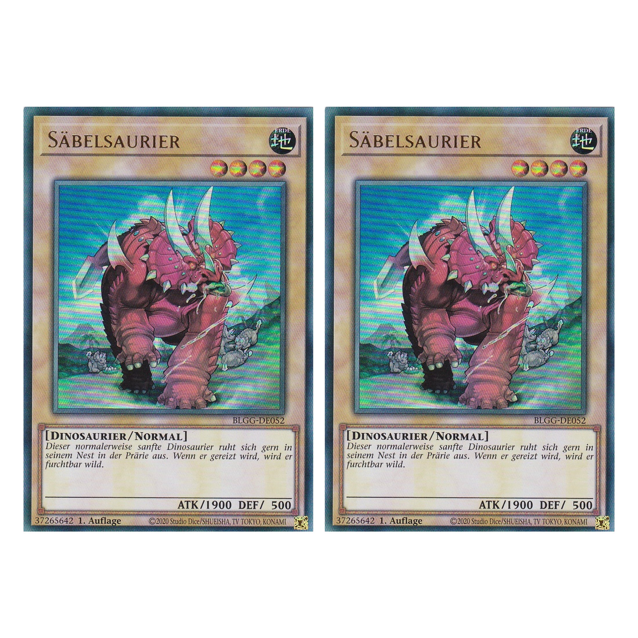 Säbelsaurier - BLGG-DE052 - Ultra Rare - Deutsch - 1. Auflage  - Battles of Legend: Glorious Gallery - Yu-Gi-Oh! - Duo Set (2 Stück)