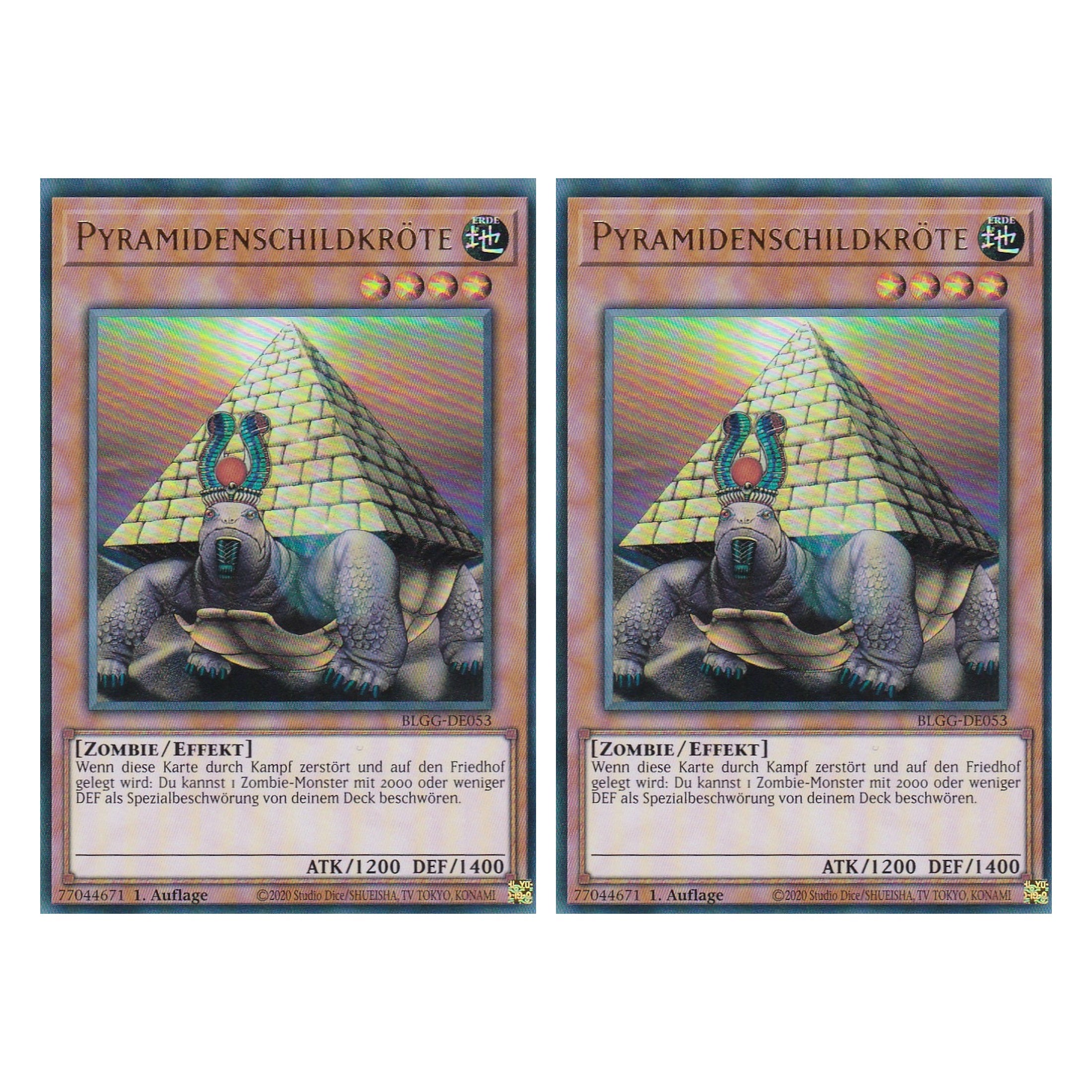 Pyramidenschildkröte - BLGG-DE053 - Ultra Rare - Deutsch - 1. Auflage  - Battles of Legend: Glorious Gallery - Yu-Gi-Oh! - Duo Set (2 Stück)