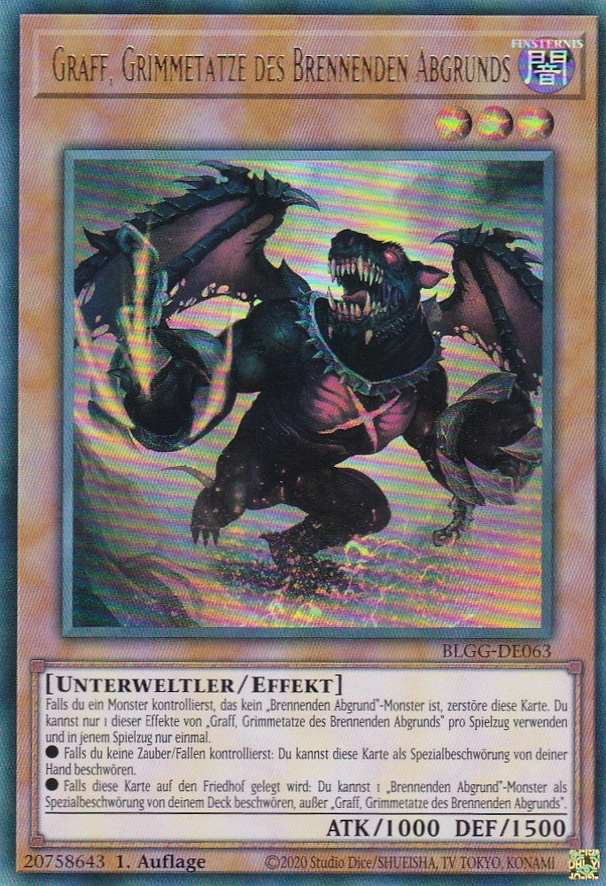 Graff, Grimmetatze des Brennenden Abgrunds - BLGG-DE063 - Ultra Rare - Deutsch - 1. Auflage - Battles of Legend: Glorious Gallery - Yu-Gi-Oh!