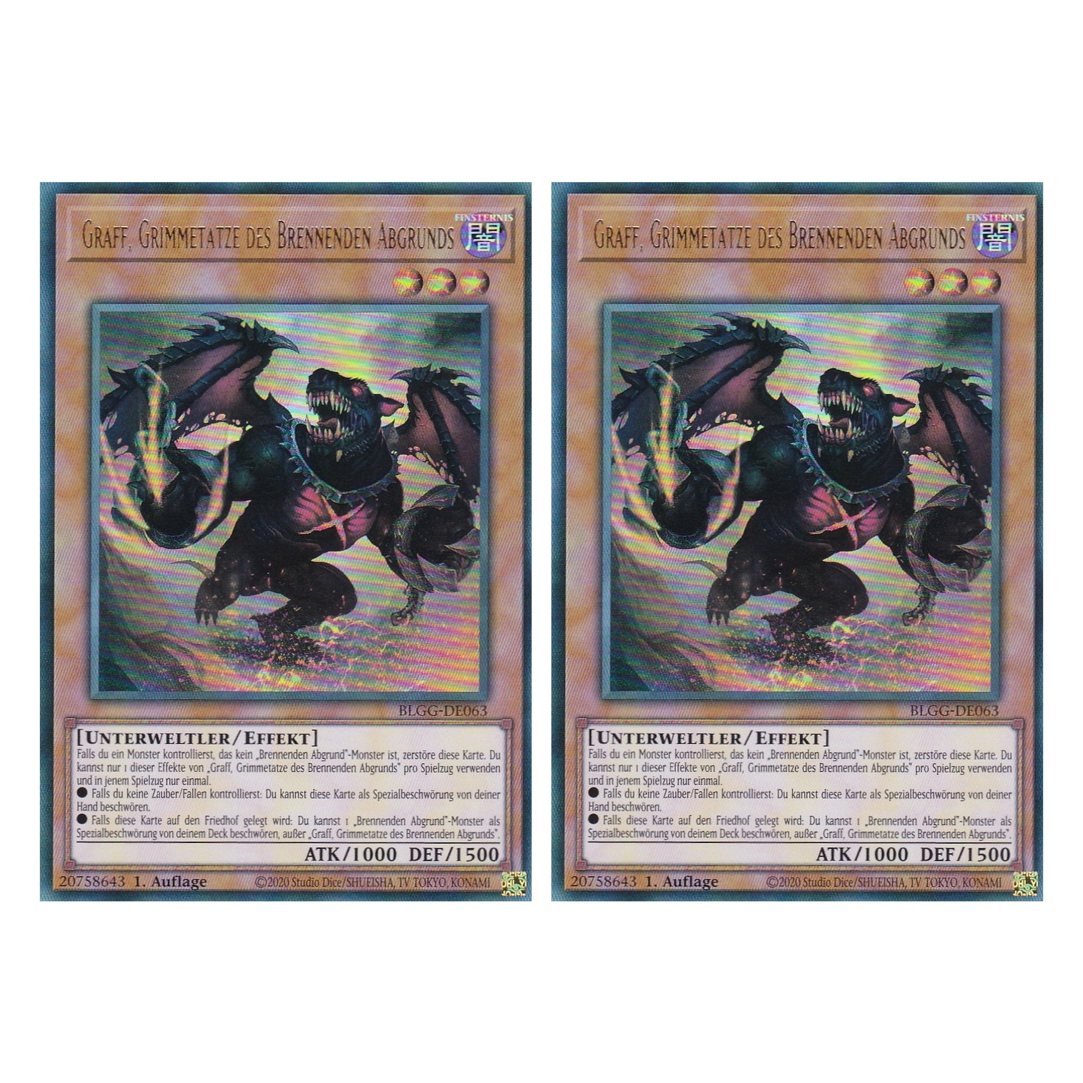Graff, Grimmetatze des Brennenden Abgrunds - BLGG-DE063 - Ultra Rare - Deutsch - 1. Auflage  - Battles of Legend: Glorious Gallery - Yu-Gi-Oh! - Duo Set (2 Stück)