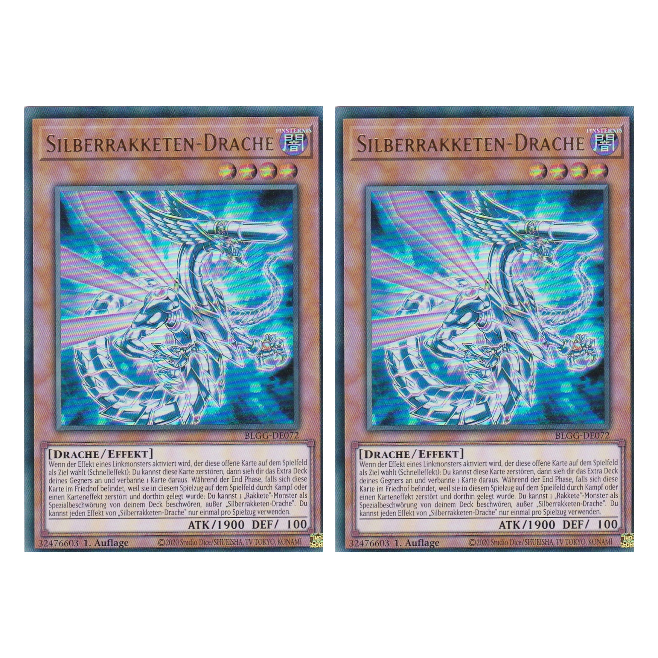 Silberrakketen-Drache - BLGG-DE072 - Ultra Rare - Deutsch - 1. Auflage  - Battles of Legend: Glorious Gallery - Yu-Gi-Oh! - Duo Set (2 Stück)