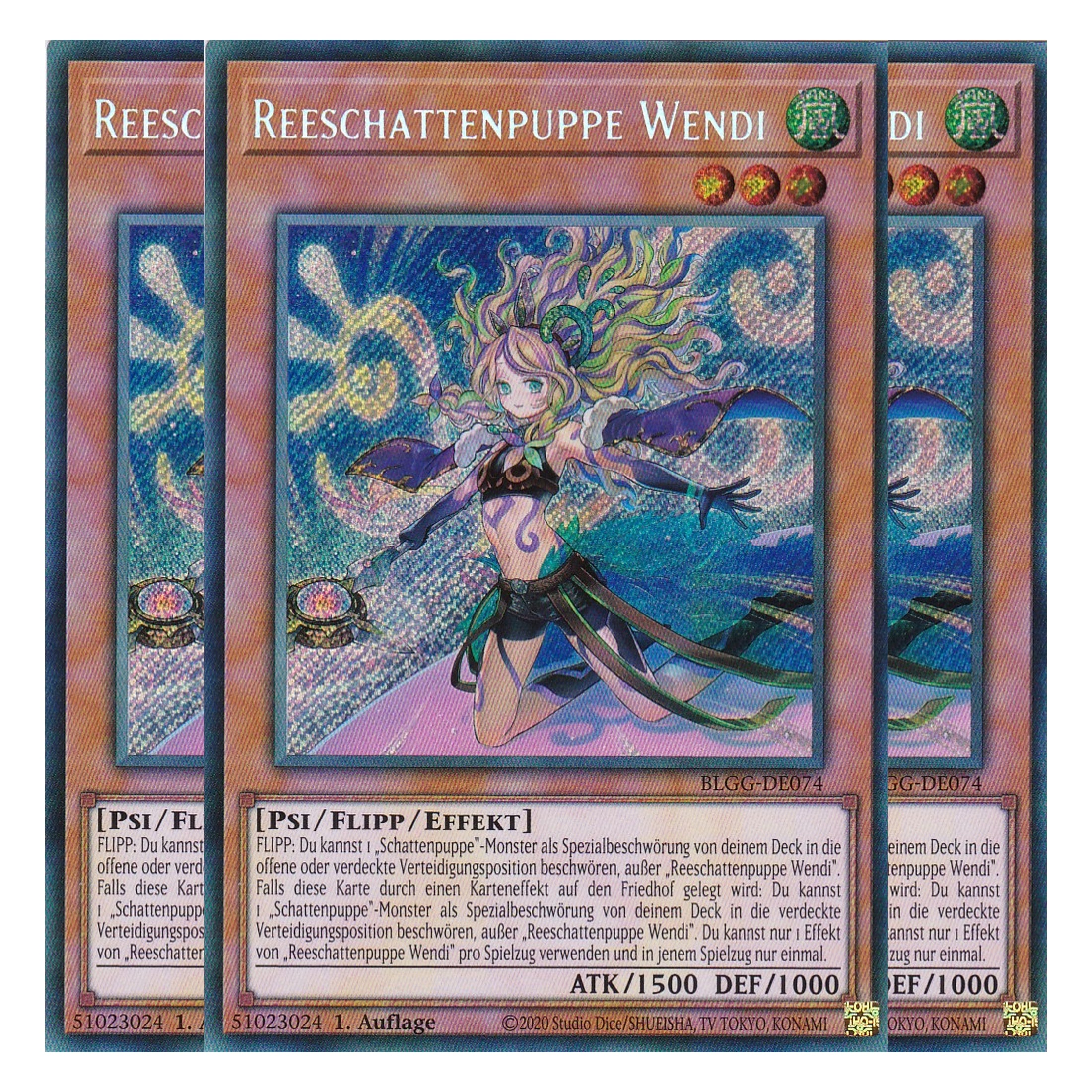Reeschattenpuppe Wendi - BLGG-DE074 - Secret Rare - Deutsch - 1. Auflage  - Battles of Legend: Glorious Gallery - Yu-Gi-Oh! - Playset (3 Kopien)