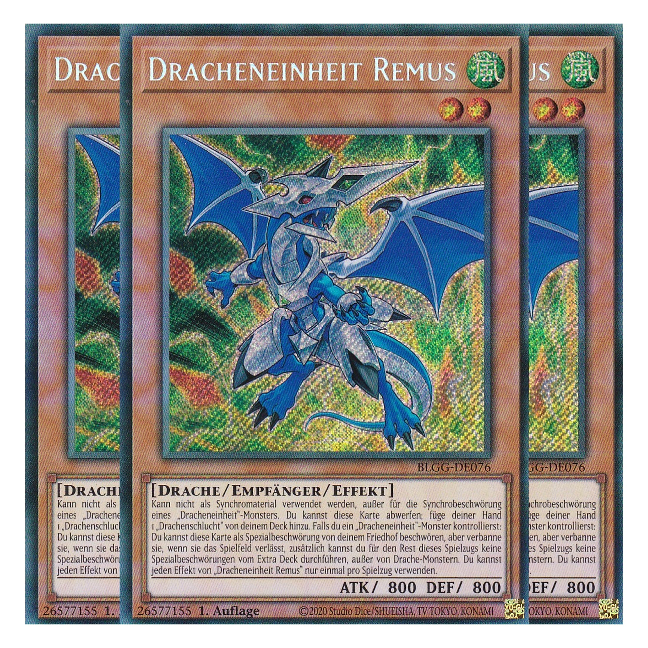 Dracheneinheit Remus - BLGG-DE076 - Secret Rare - Deutsch - 1. Auflage  - Battles of Legend: Glorious Gallery - Yu-Gi-Oh! - Playset (3 Kopien)