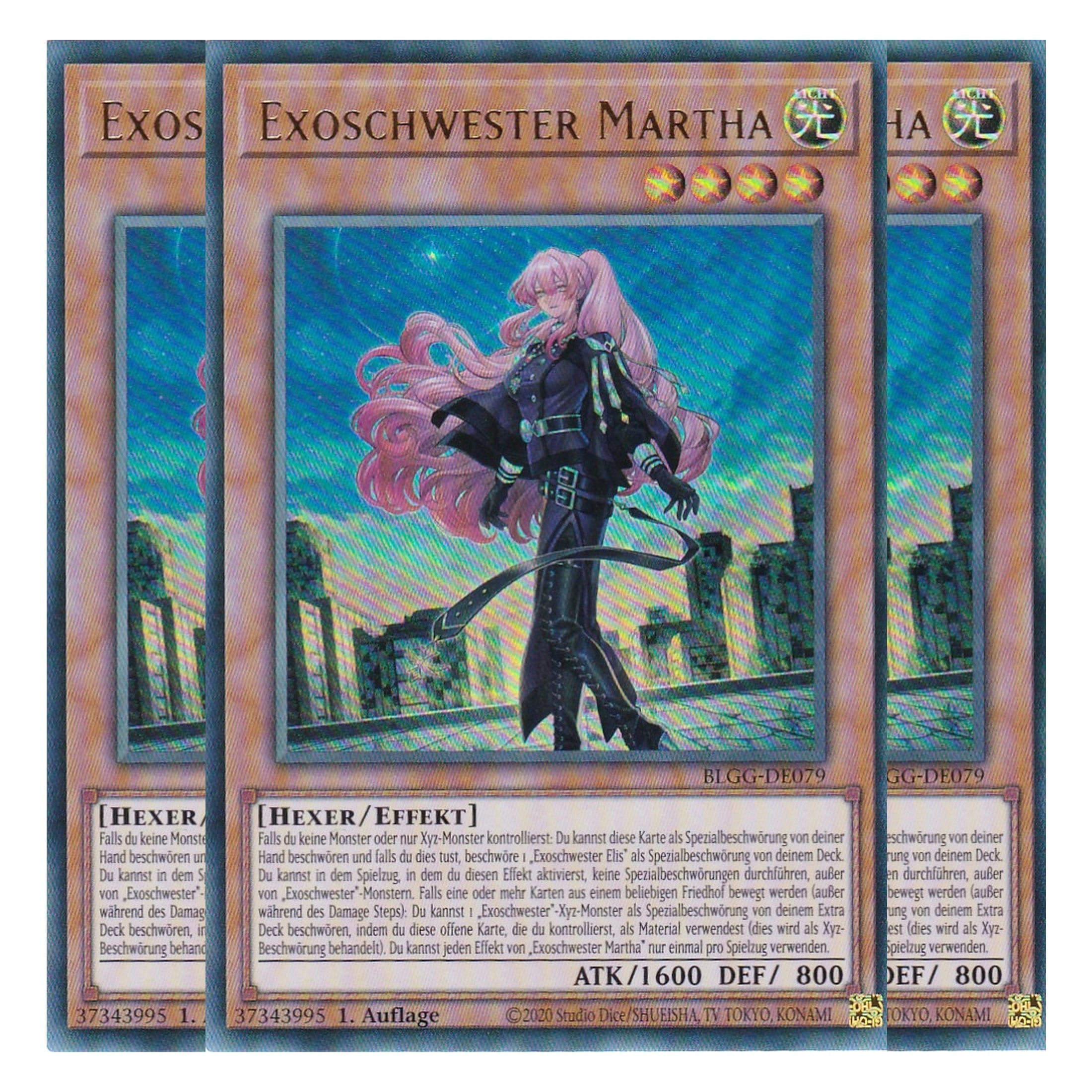 Exoschwester Martha - BLGG-DE079 - Ultra Rare - Deutsch - 1. Auflage  - Battles of Legend: Glorious Gallery - Yu-Gi-Oh! - Playset (3 Kopien)