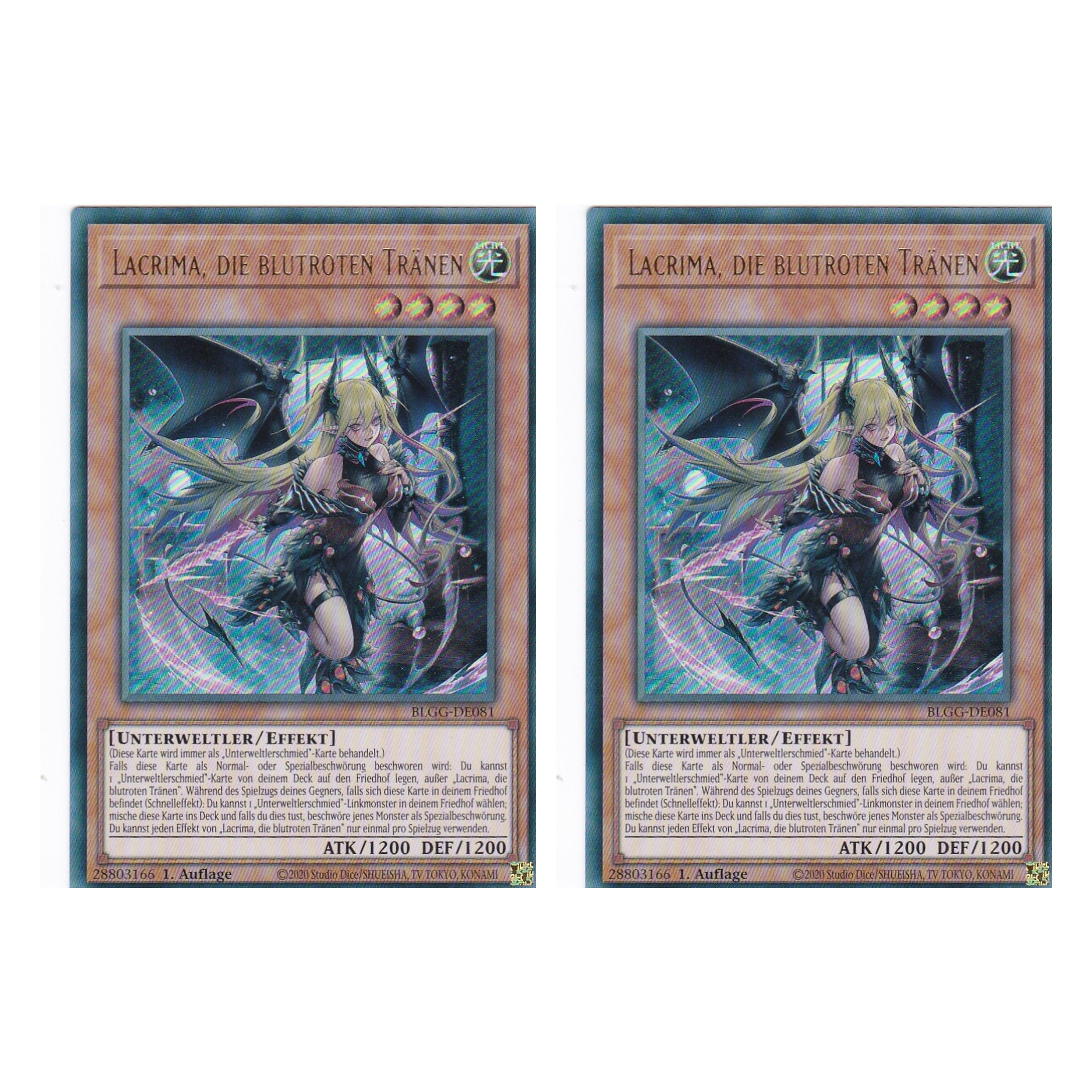 Lacrima, die blutroten Tränen - BLGG-DE081 - Ultra Rare - Deutsch - 1. Auflage  - Battles of Legend: Glorious Gallery - Yu-Gi-Oh! - Duo Set (2 Stück)