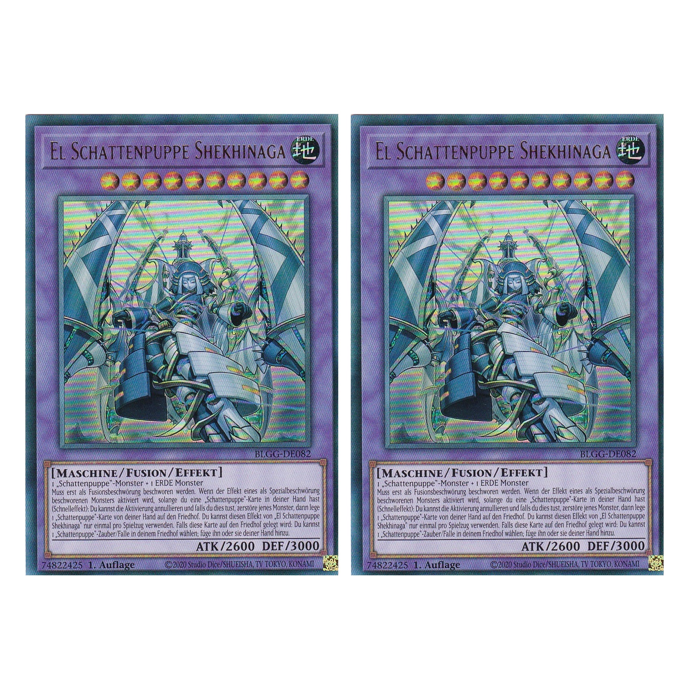 El Schattenpuppe Shekhinaga - BLGG-DE082 - Ultra Rare - Deutsch - 1. Auflage  - Battles of Legend: Glorious Gallery - Yu-Gi-Oh! - Duo Set (2 Stück)