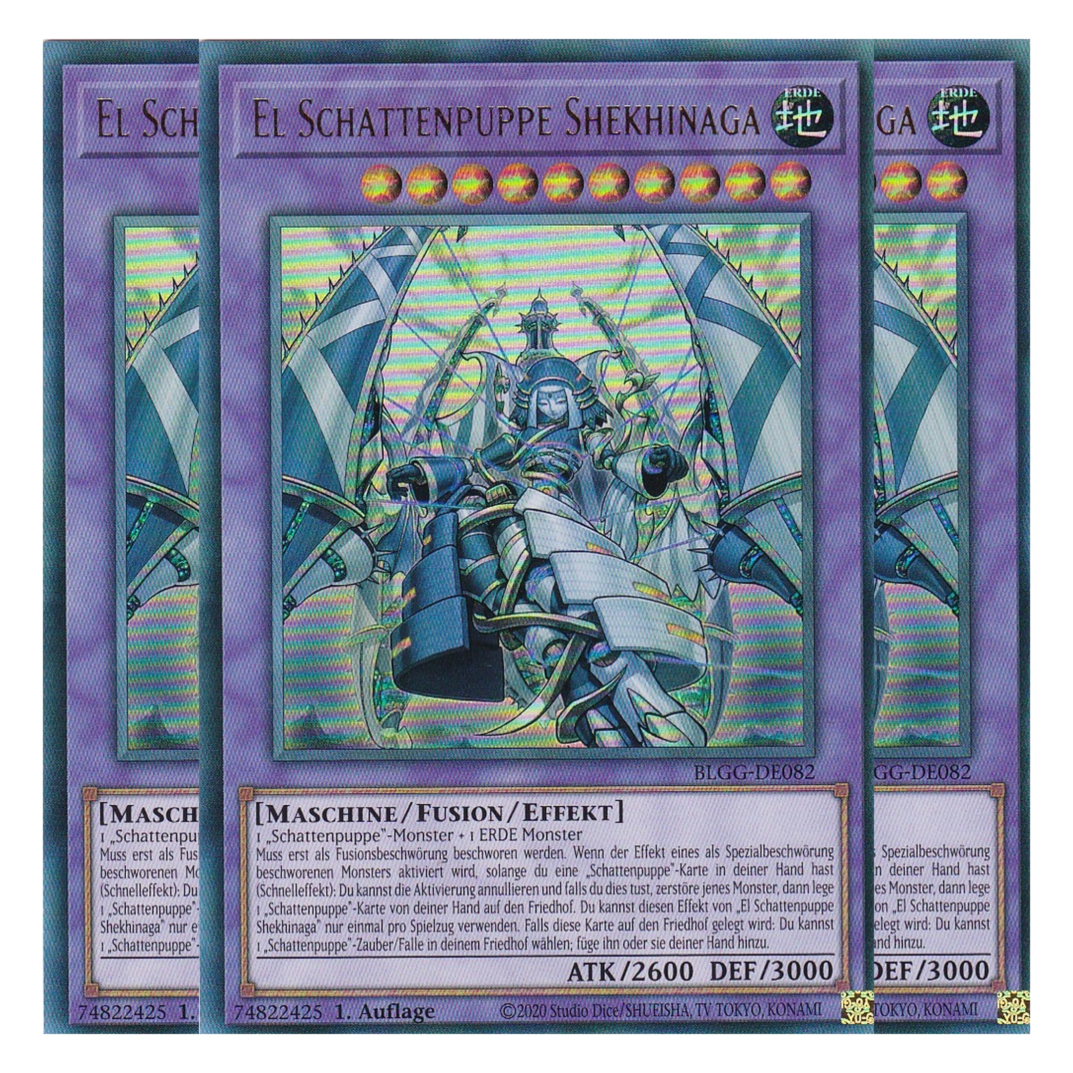 El Schattenpuppe Shekhinaga - BLGG-DE082 - Ultra Rare - Deutsch - 1. Auflage  - Battles of Legend: Glorious Gallery - Yu-Gi-Oh! - Playset (3 Kopien)