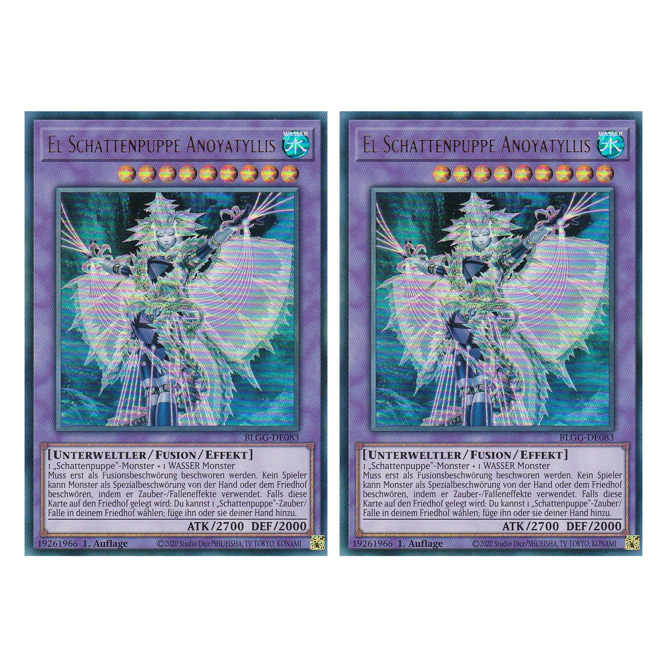 El Schattenpuppe Anoyatyllis - BLGG-DE083 - Ultra Rare - Deutsch - 1. Auflage  - Battles of Legend: Glorious Gallery - Yu-Gi-Oh! - Duo Set (2 Stück)