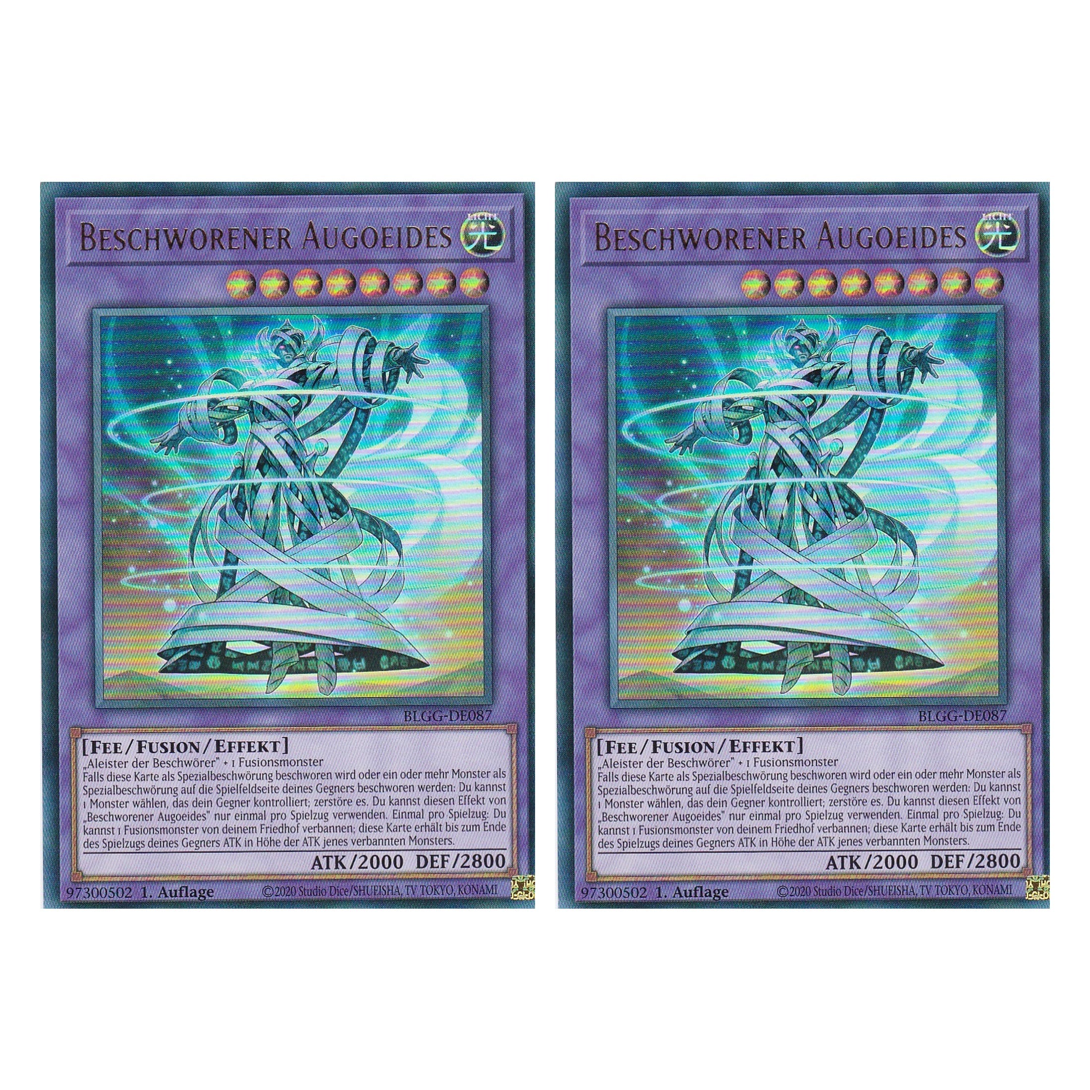Beschworener Augoeides - BLGG-DE087 - Ultra Rare - Deutsch - 1. Auflage  - Battles of Legend: Glorious Gallery - Yu-Gi-Oh! - Duo Set (2 Stück)
