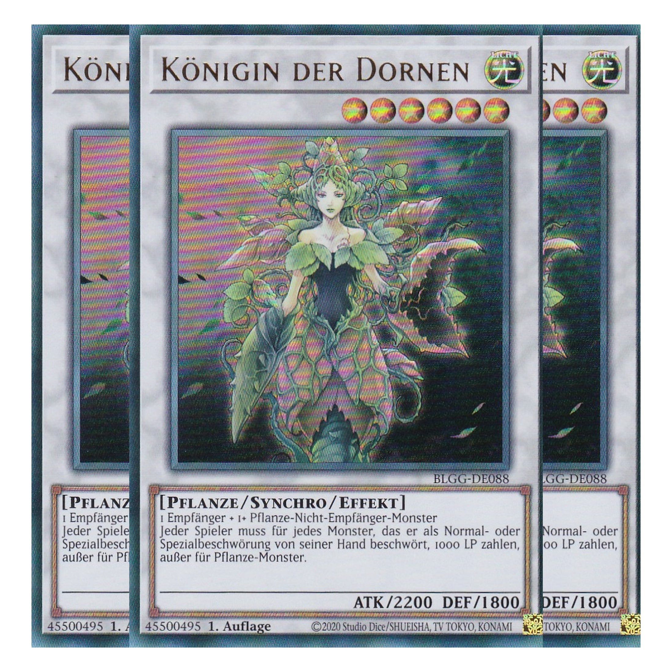 Königin der Dornen - BLGG-DE088 - Ultra Rare - Deutsch - 1. Auflage  - Battles of Legend: Glorious Gallery - Yu-Gi-Oh! - Playset (3 Kopien)