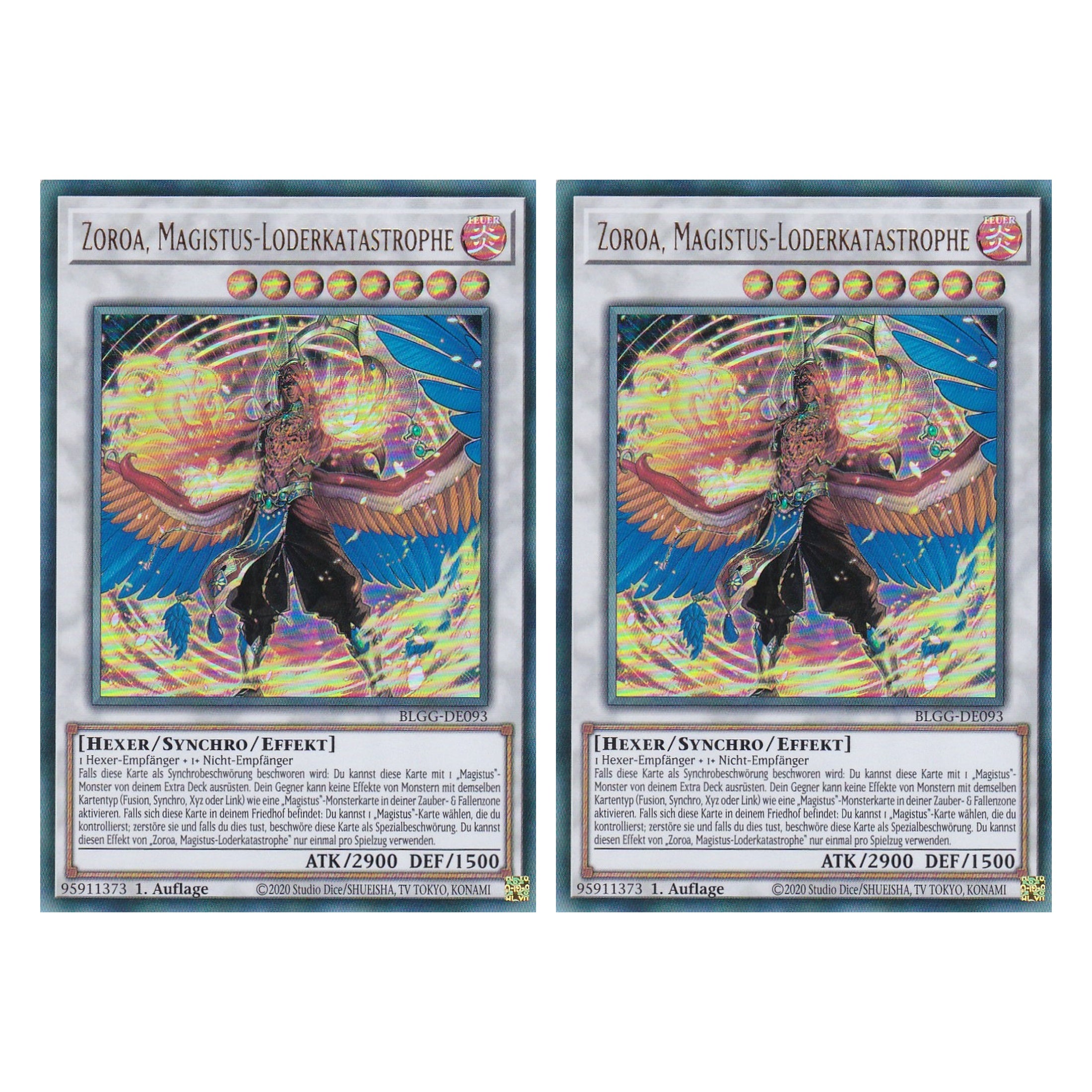 Zoroa, Magistus-Loderkatastrophe - BLGG-DE093 - Ultra Rare - Deutsch - 1. Auflage  - Battles of Legend: Glorious Gallery - Yu-Gi-Oh! - Duo Set (2 Stück)