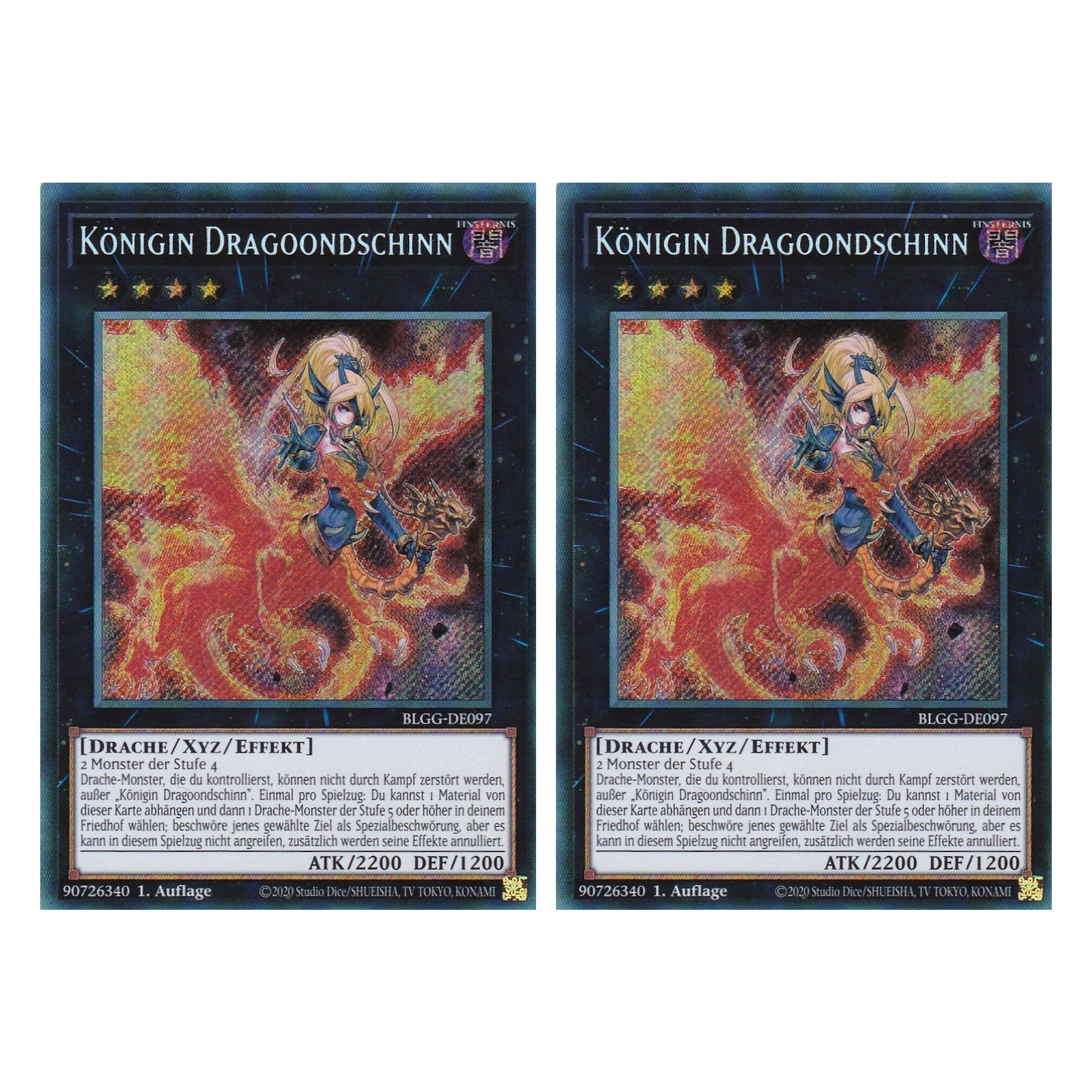 Königin Dragoondschinn - BLGG-DE097 - Secret Rare - Deutsch - 1. Auflage  - Battles of Legend: Glorious Gallery - Yu-Gi-Oh! - Duo Set (2 Stück)