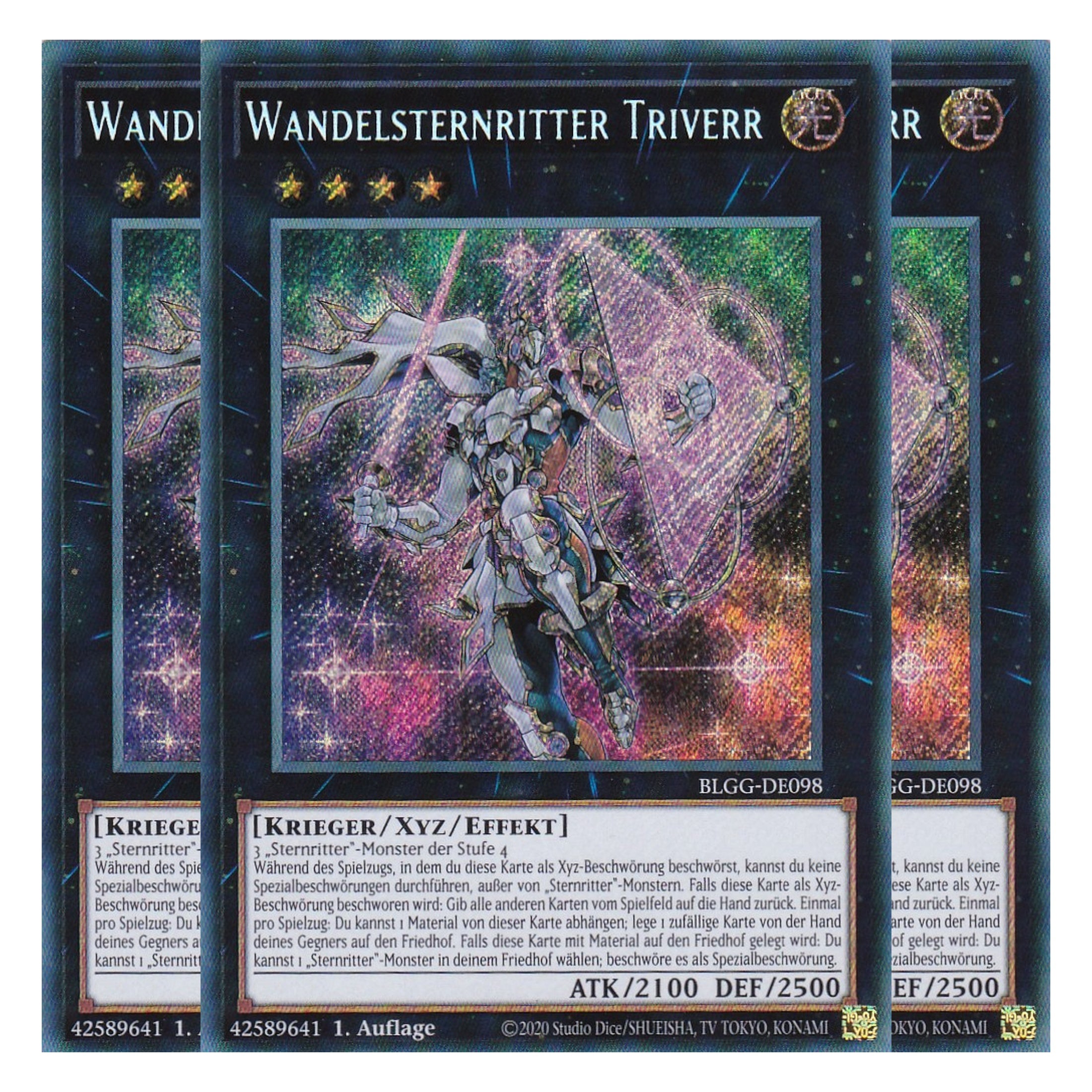 Wandelsternritter Triverr - BLGG-DE098 - Secret Rare - Deutsch - 1. Auflage  - Battles of Legend: Glorious Gallery - Yu-Gi-Oh! - Playset (3 Kopien)
