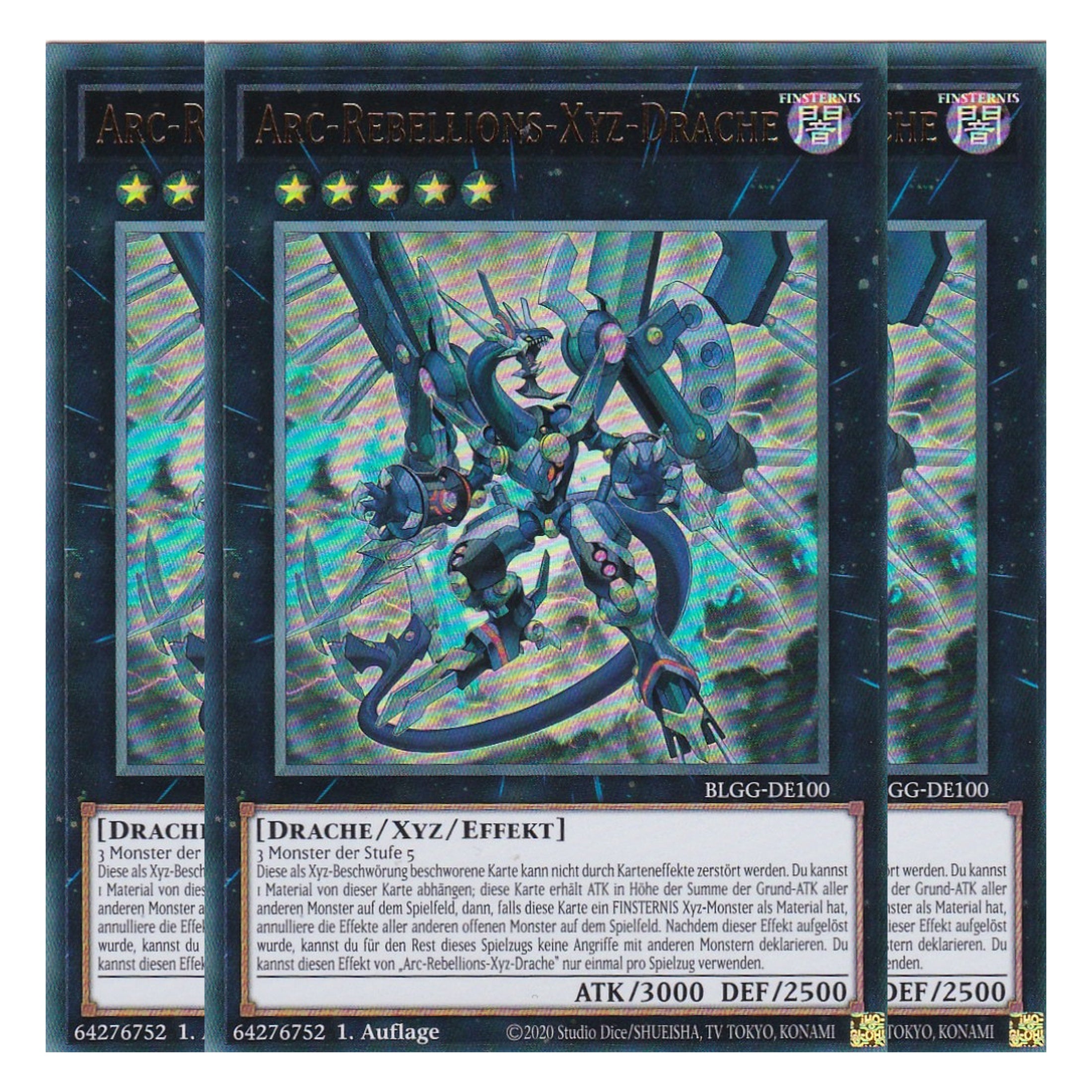 Arc-Rebellions-Xyz-Drache - BLGG-DE100 - Ultra Rare - Deutsch - 1. Auflage  - Battles of Legend: Glorious Gallery - Yu-Gi-Oh! - Playset (3 Kopien)