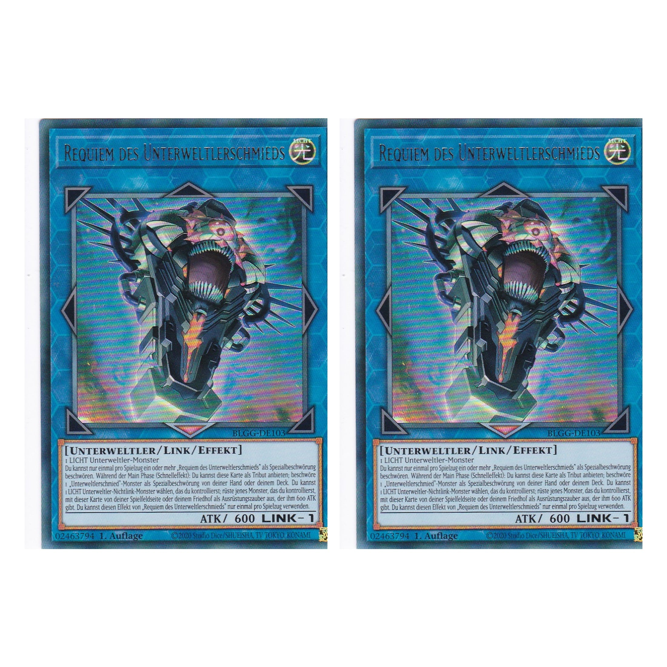 Requiem des Unterweltlerschmieds - BLGG-DE103 - Ultra Rare - Deutsch - 1. Auflage  - Battles of Legend: Glorious Gallery - Yu-Gi-Oh! - Duo Set (2 Stück)