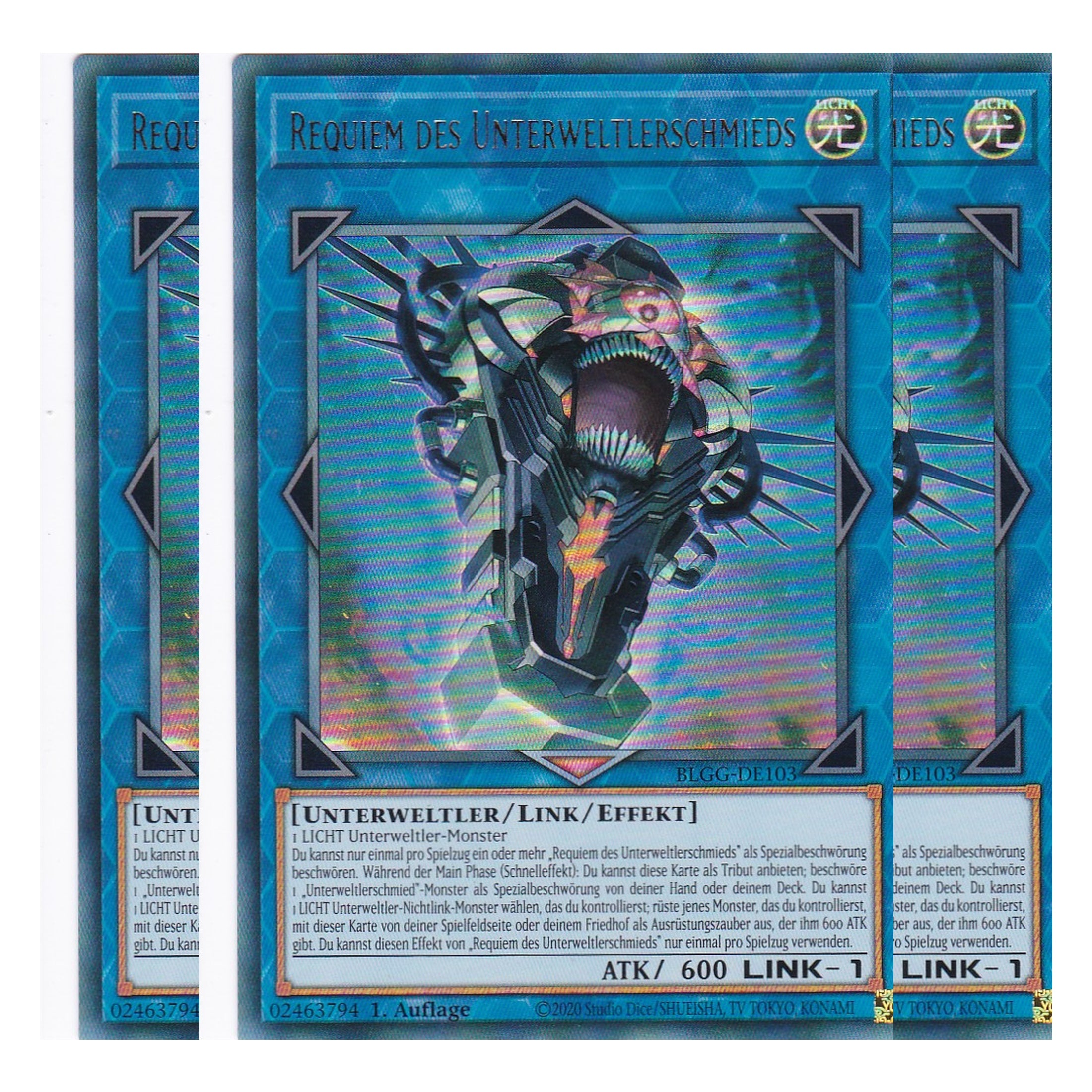Requiem des Unterweltlerschmieds - BLGG-DE103 - Ultra Rare - Deutsch - 1. Auflage  - Battles of Legend: Glorious Gallery - Yu-Gi-Oh! - Playset (3 Kopien)